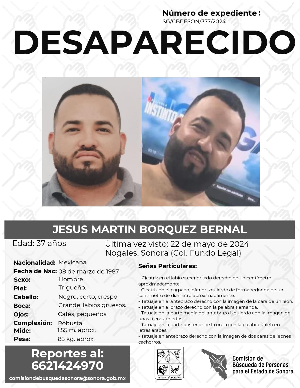JESUS MARTIN BORQUEZ BERNAL - DESAPARECIDO