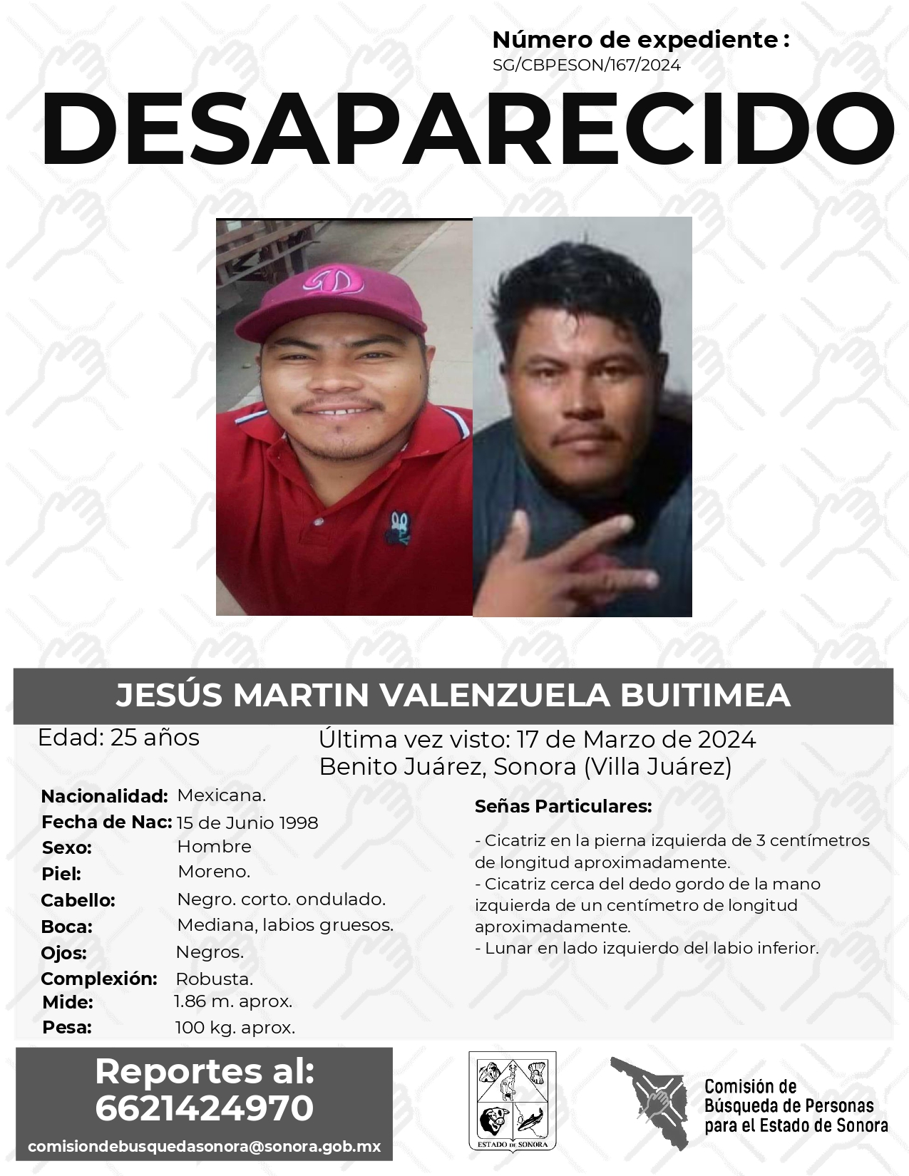 JESÚS MARTIN VALENZUELA BUITIMEA - DESAPARECIDO