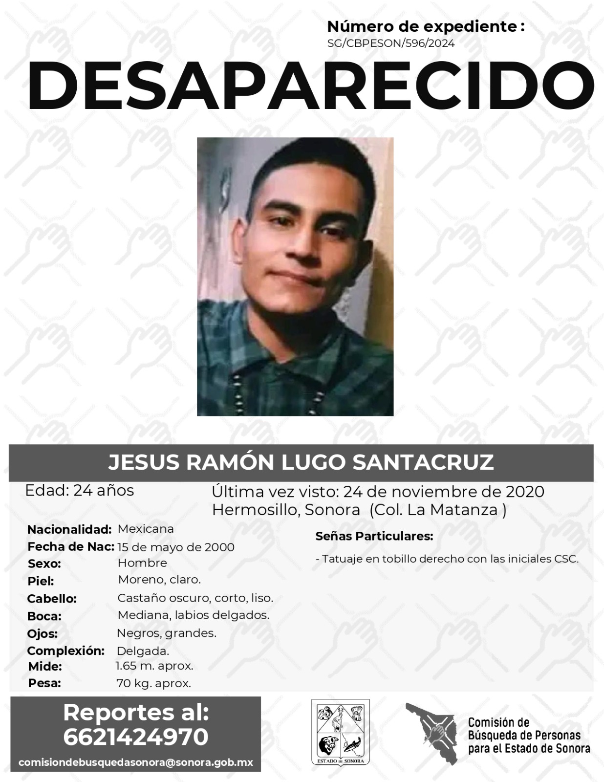 JESUS RAMON LUGO SANTACRUZ - DESAPARECIDO