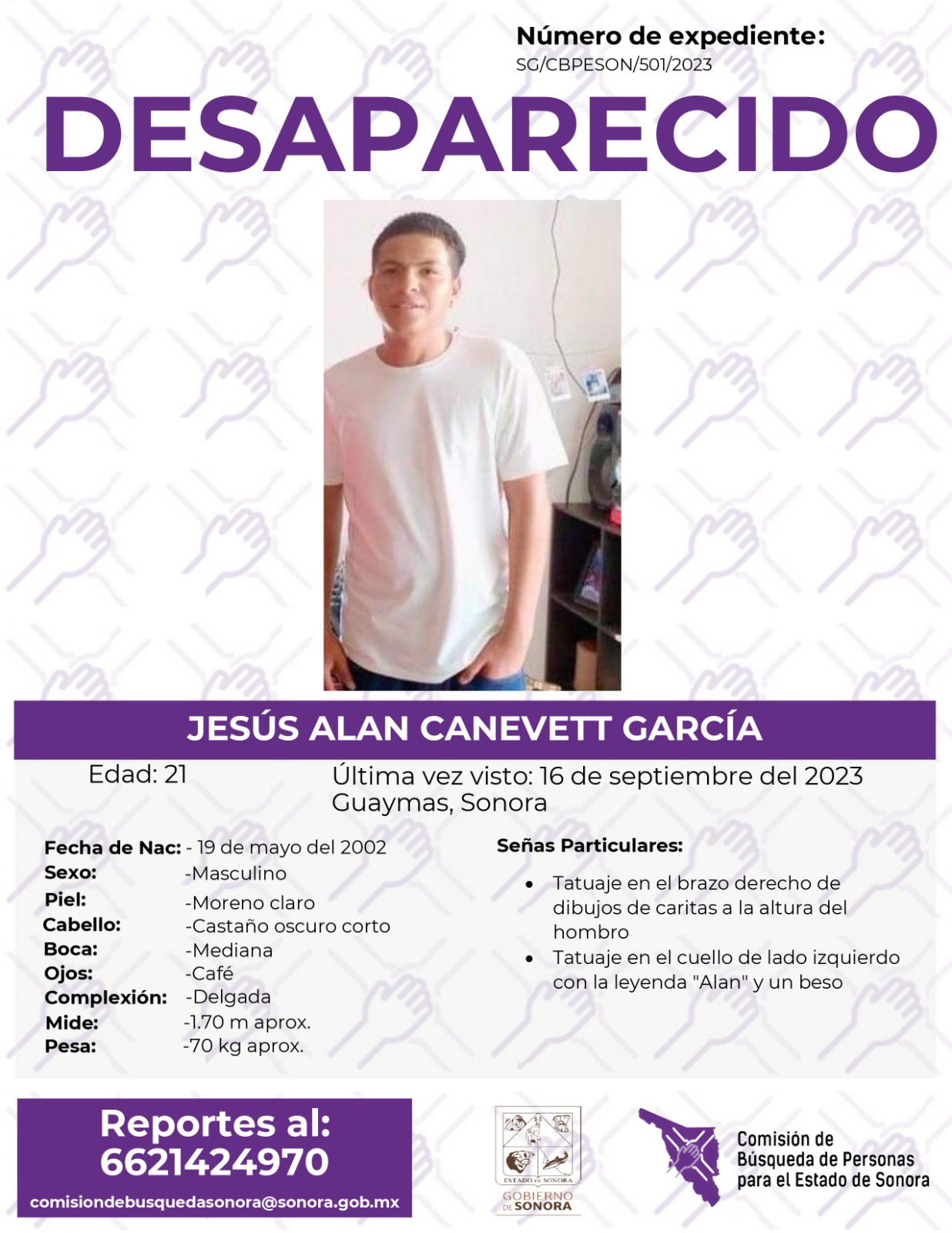 JESÚS ALAN CANEVETT GARCÍA - DESAPARECIDO