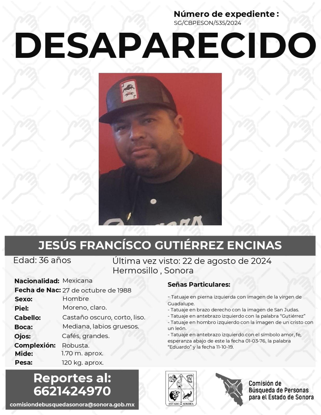JESÚS FRANCISCO GUTIÉRREZ ENCINAS - DESAPARECIDO