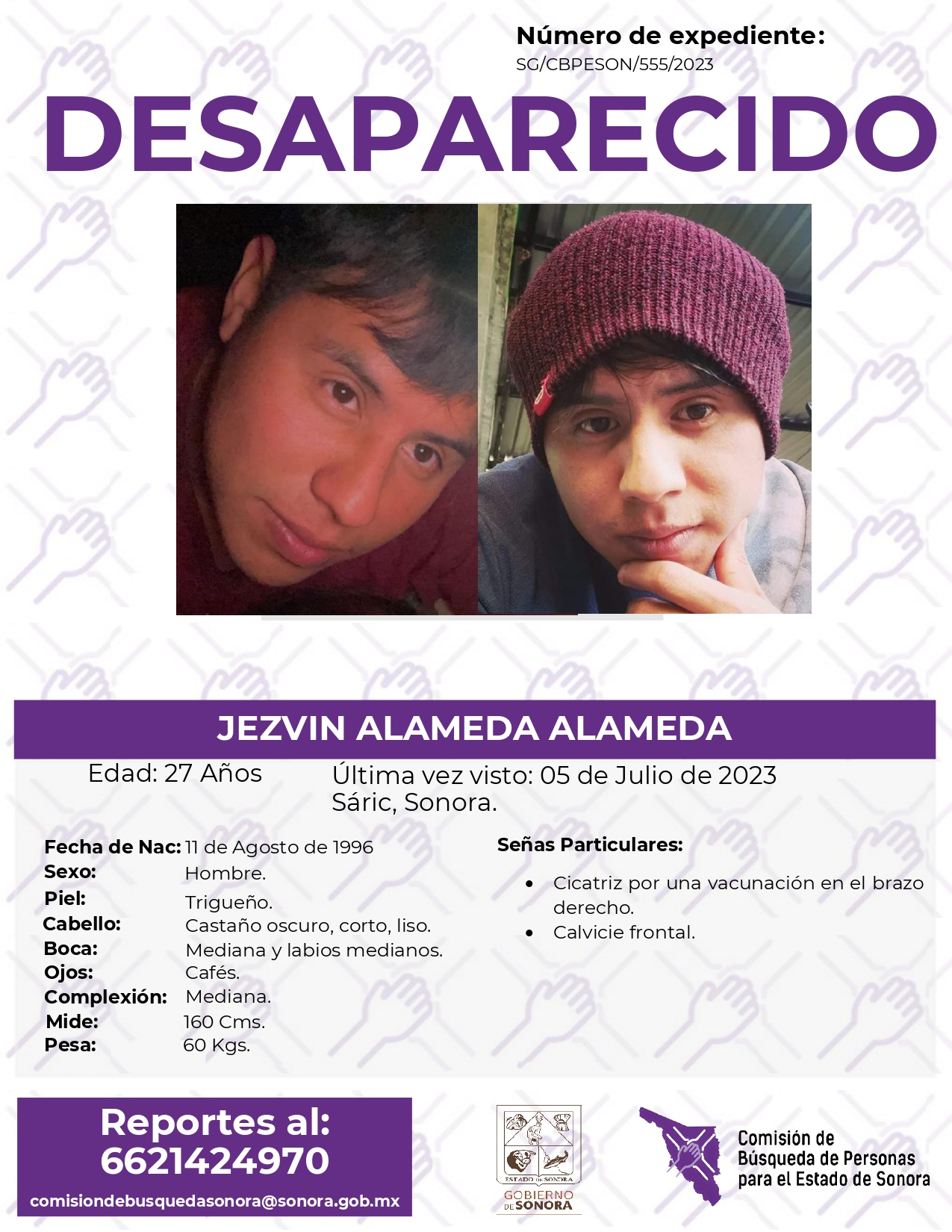 JEZVIN ALAMEDA ALAMEDA - DESAPARECIDO