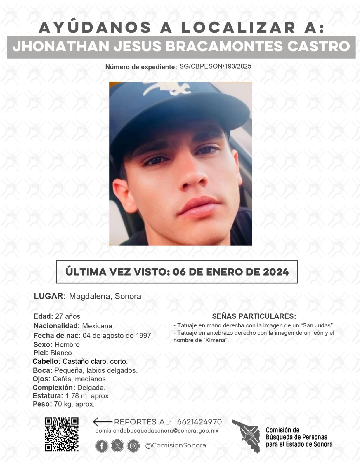 JHONATHAN JESUS BRACAMONTES CASTRO - DESAPARECIDO