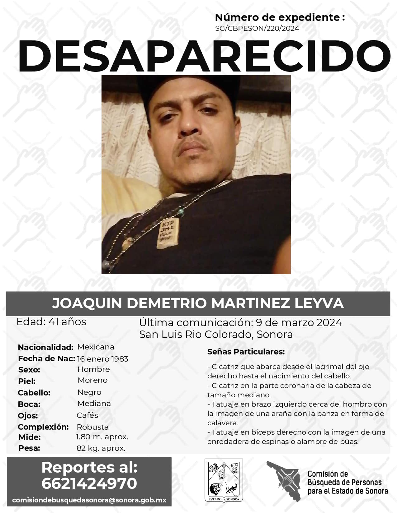 JOAQUIN DEMETRIO MARTINEZ LEYVA - DESAPARECIDO