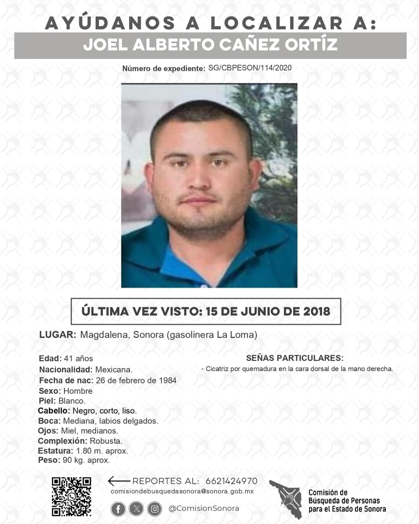 JOEL ALBERTO CAÑEZ ORTIZ - DESAPARECIDO