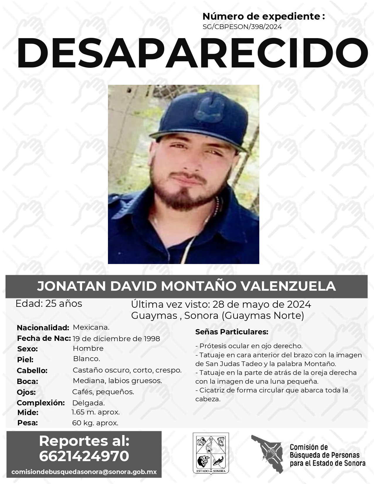 JONATAN DAVID MONTAÑO VALENZUELA - DESAPARECIDO