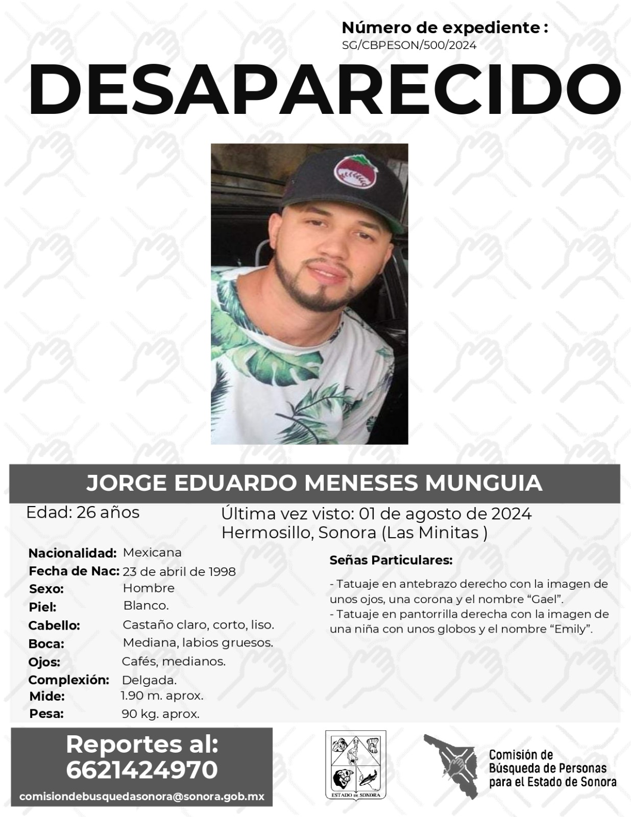 JORGE EDUARDO MENESES MUNGIA - DESAPARECIDO