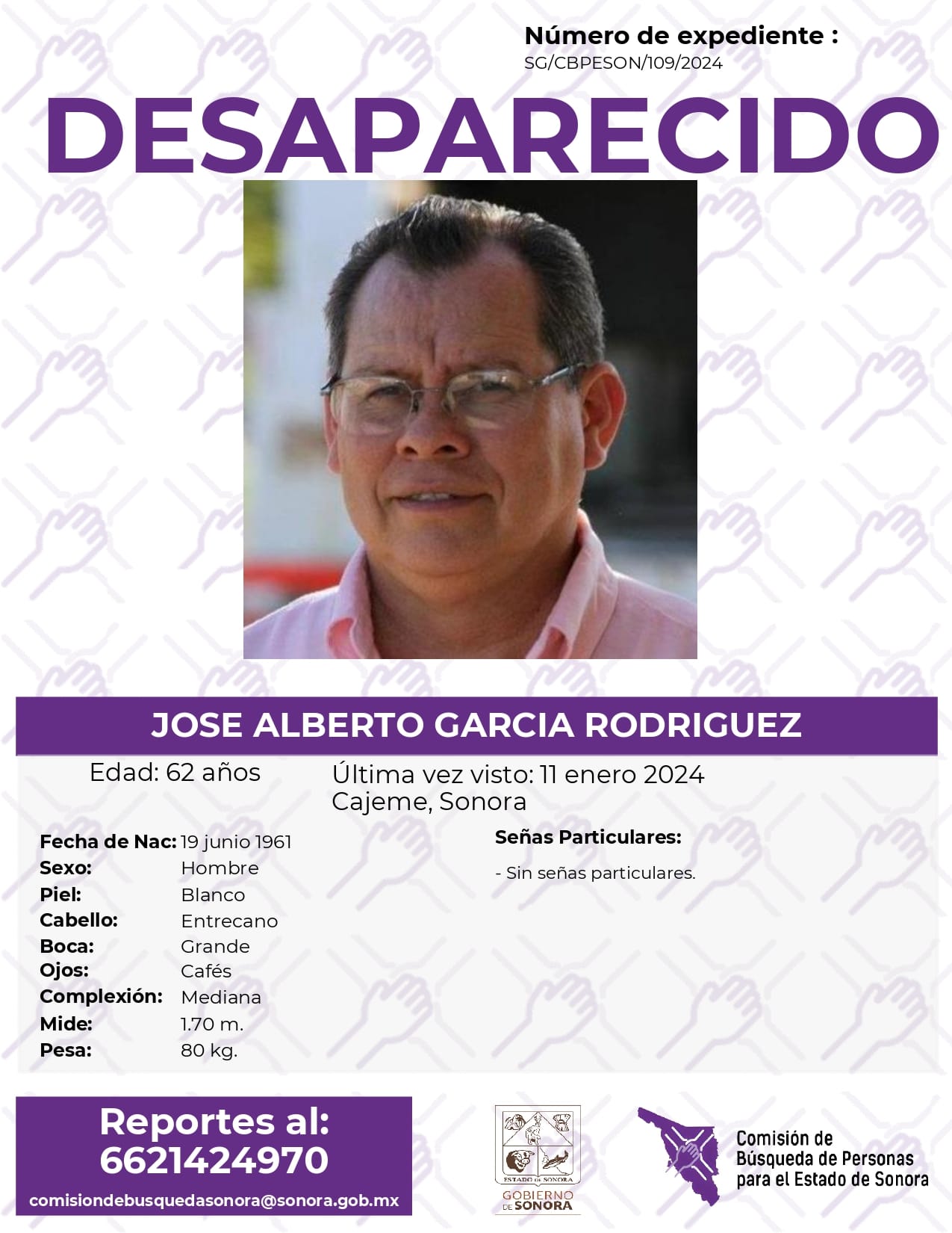 JOSÉ ALBERTO GARCIA RODRÍGUEZ - DESAPARECIDO