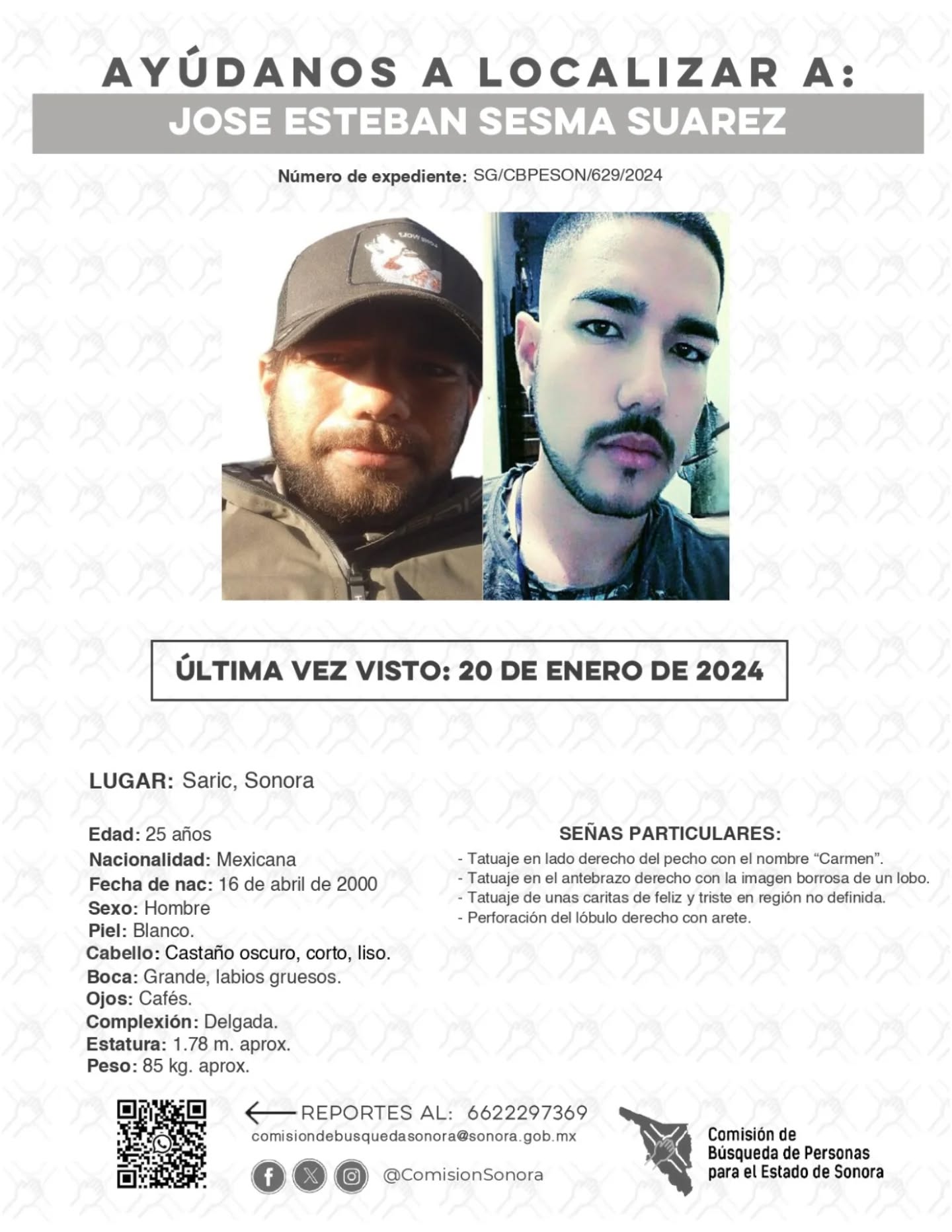 JOSE ESTEBAN SESMA SUAREZ - DESAPARECIDO