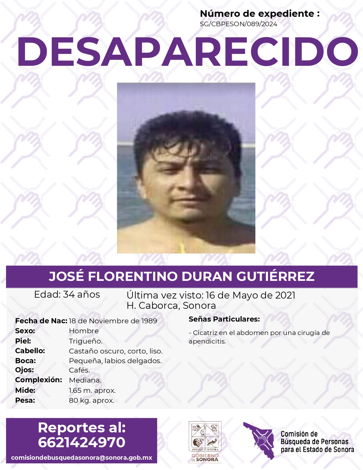JOSÉ FLORENTINO DURAN GUTIÉRREZ - DESAPARECIDO