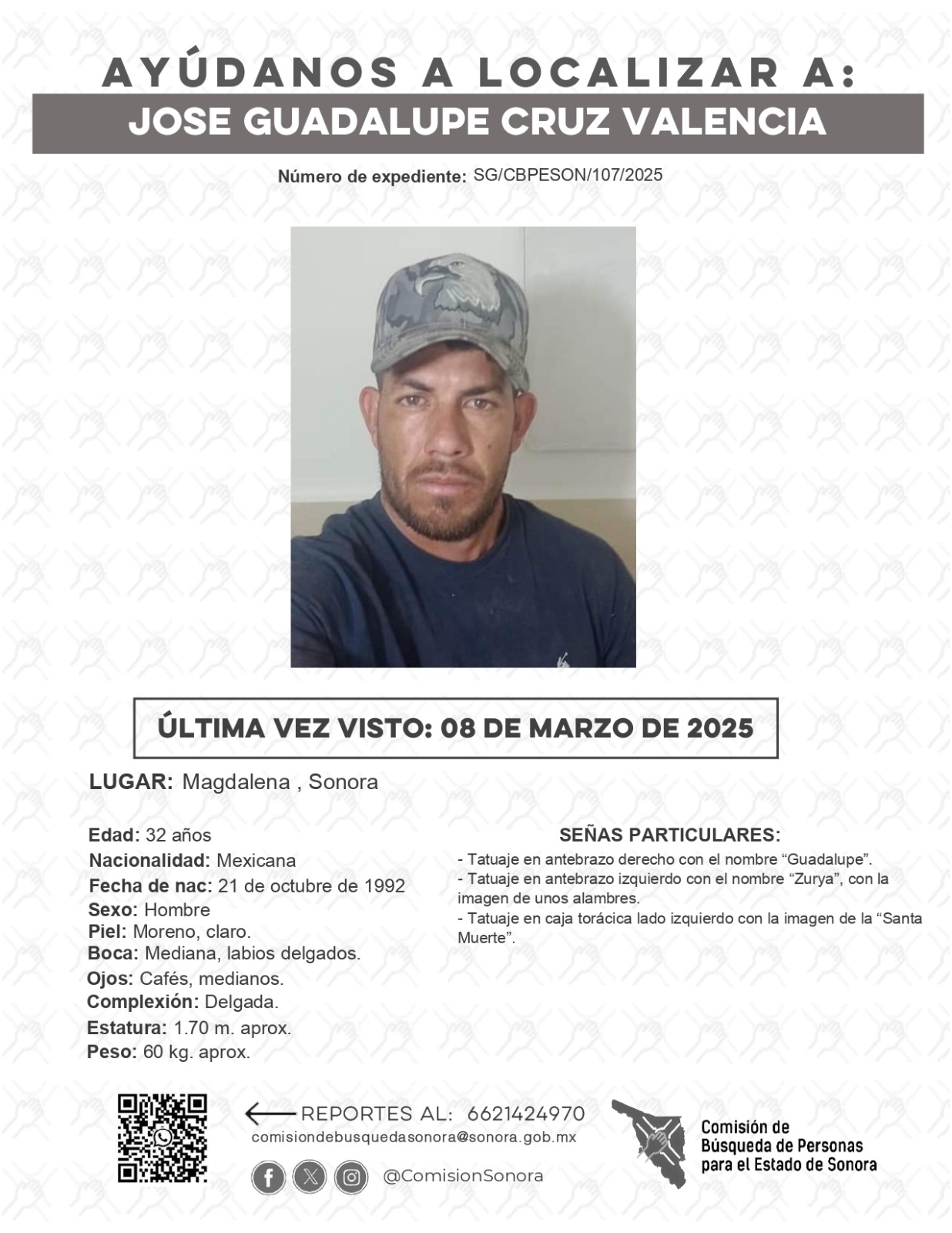 JOSE GUADALUPE CRUZ VALENCIA - DESAPARECIDO