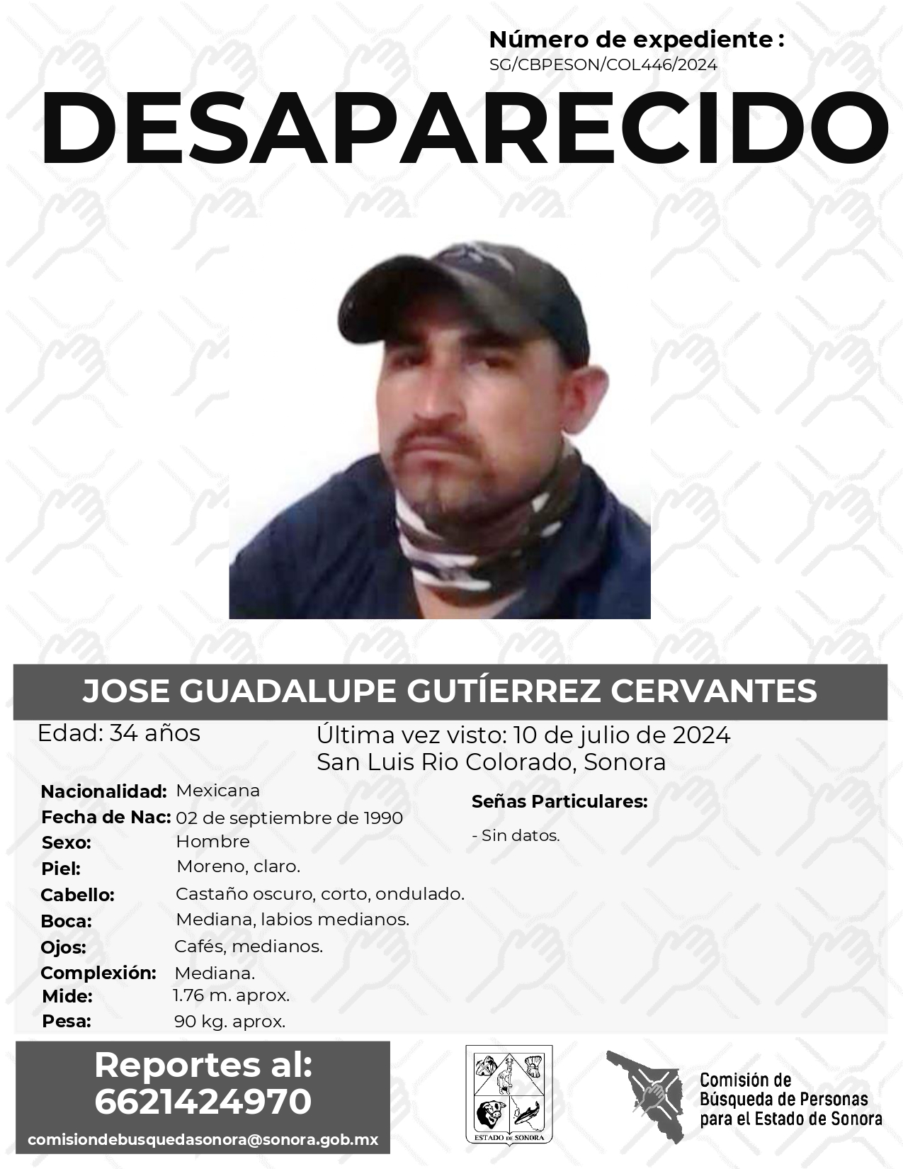 JOSE GUADALUPE GUTIERREZ CERVANTES - DESAPARECIDO