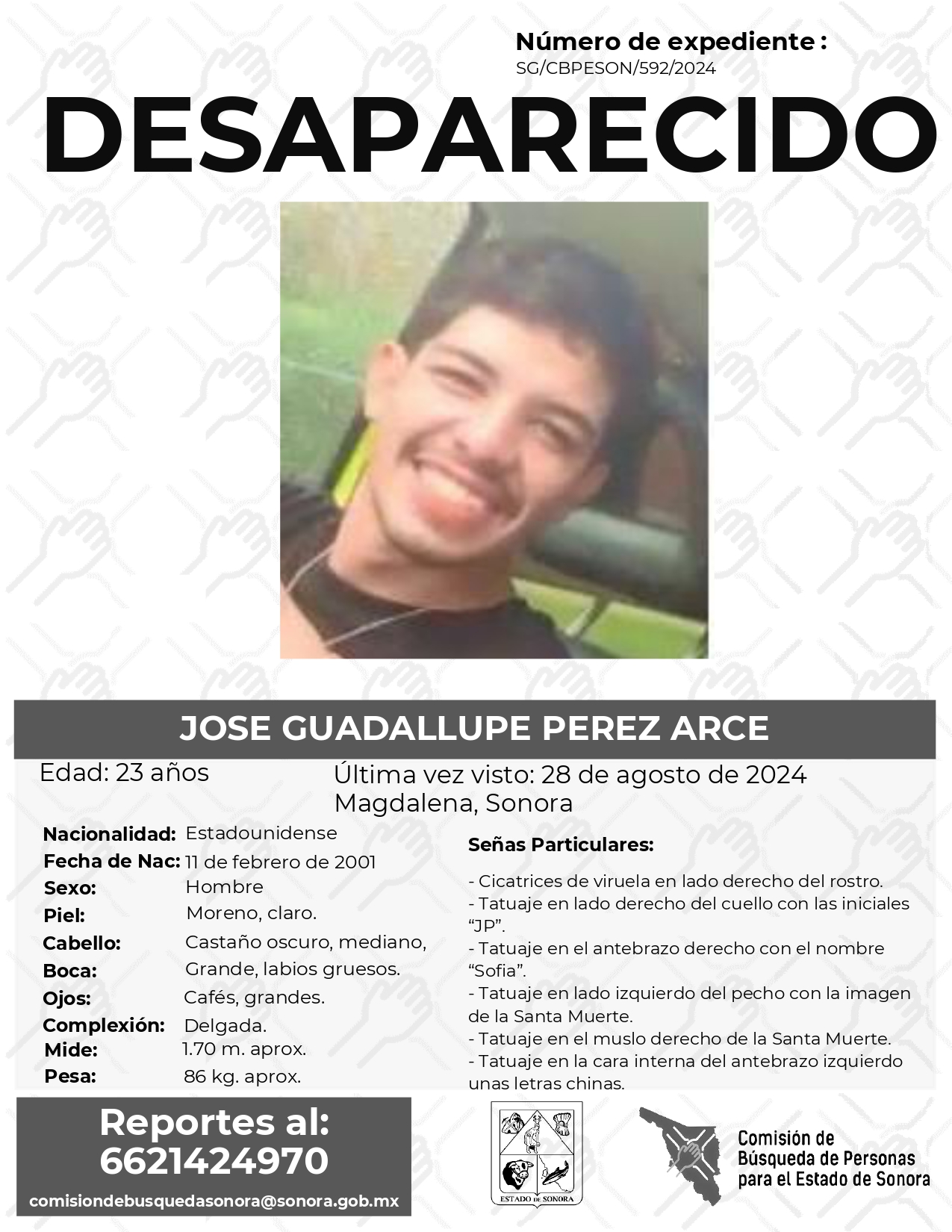 JOSE GUADALUPE PEREZ ARCE - DESAPARECIDO