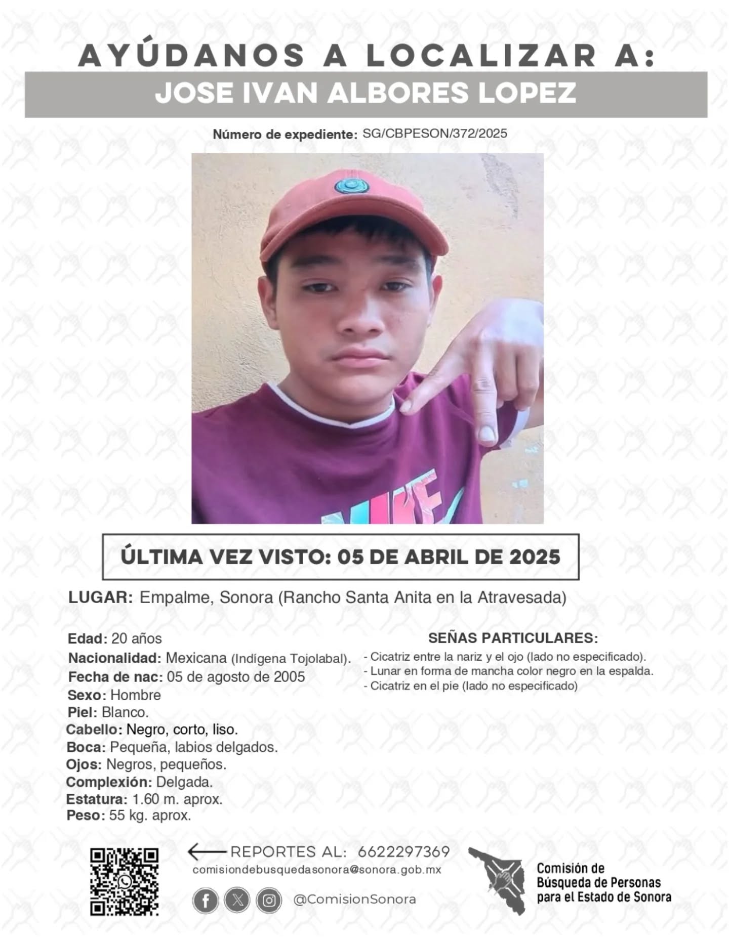 JOSE IVAN ALBORES LOPEZ - DESAPARECIDO