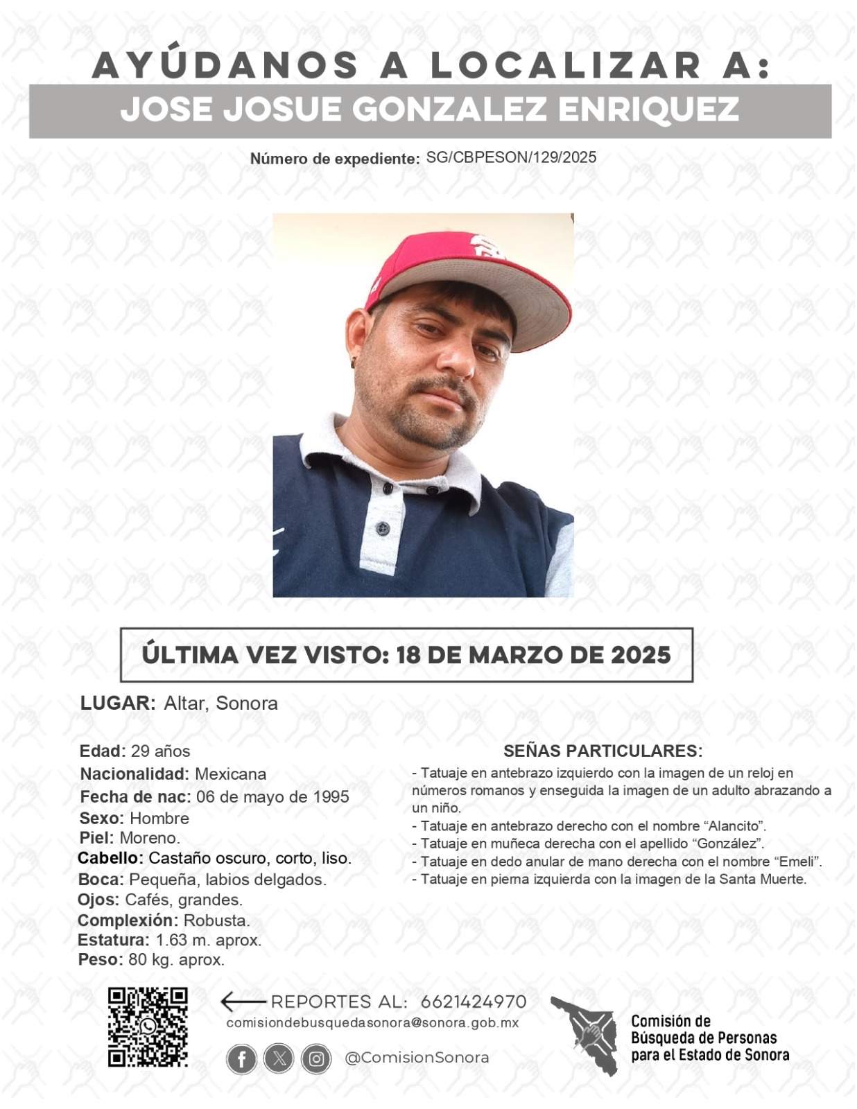 JOSE JOSUE GONZALEZ ENRIQUEZ - DESAPARECIDO