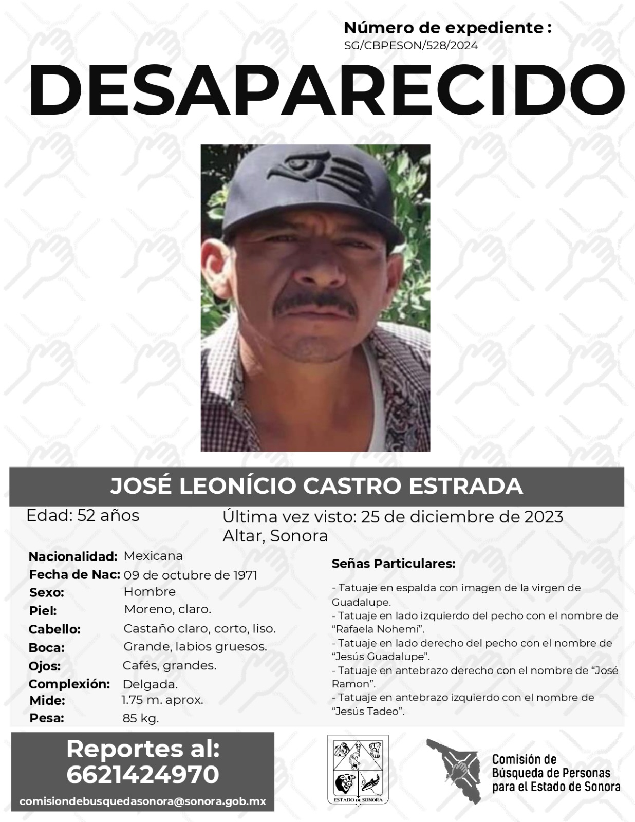 JOSE LEONICIO CASTRO ESTRADA - DESAPARECIDO