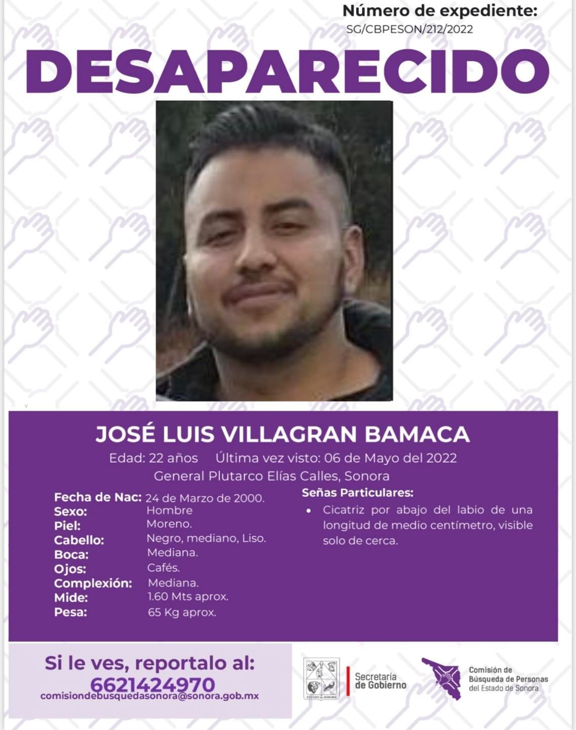 JOSE LUIS VILLAGRAN BAMACA - DESAPARECIDO