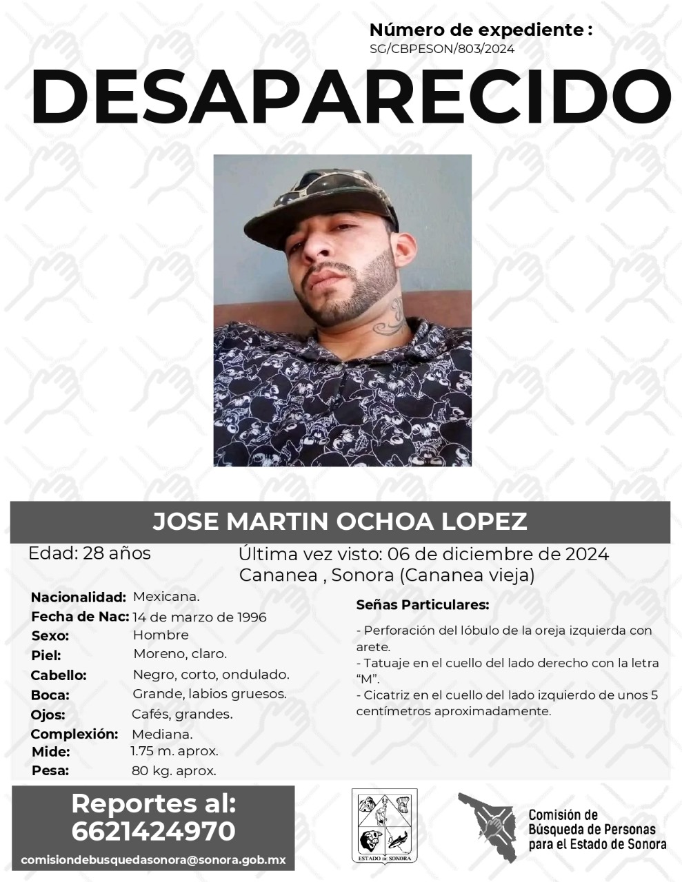 JOSE MARTIN OCHOA LOPEZ - DESAPARECIDO