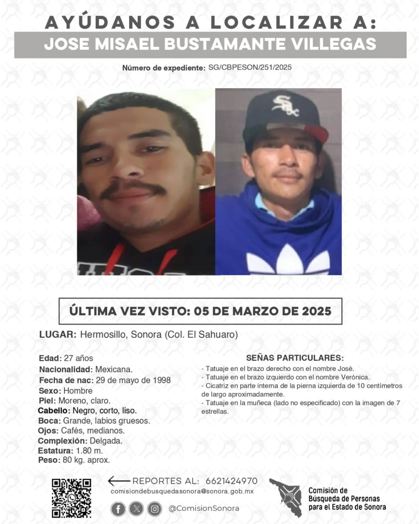 JOSE MISAEL BUSTAMANTE VILLEGAS - DESAPARECIDO