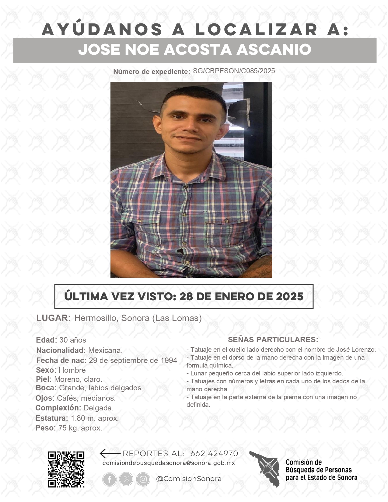 JOSE NOE ACOSTA ASCANIO - DESAPARECIDO