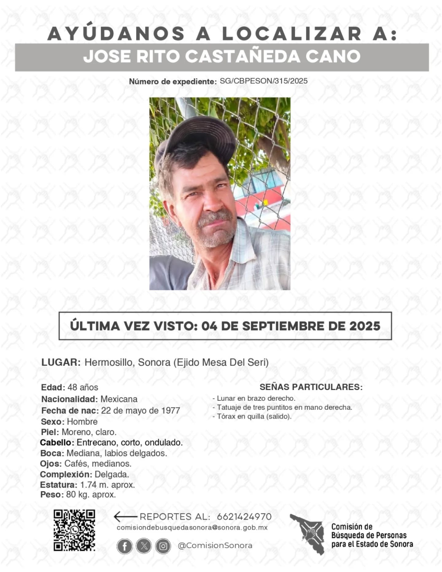 JOSE RITO CASTAÑEDA CANO - DESAPARECIDO