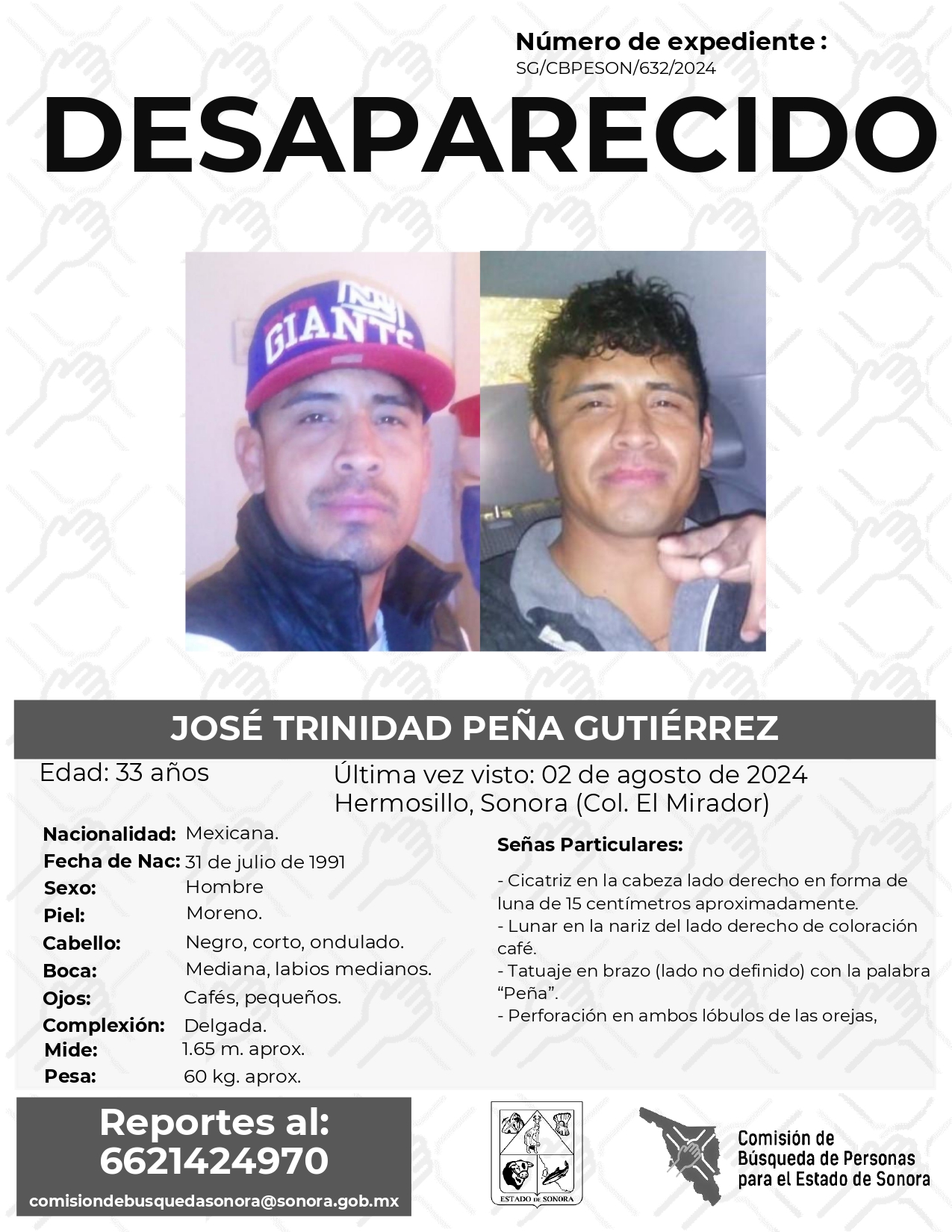 JOSE TRINIDAD PEÑA GUTIERREZ - DESAPARECIDO