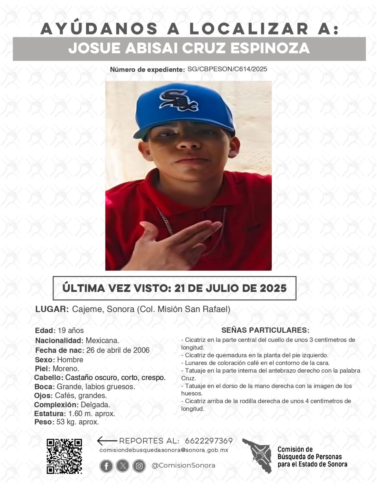 JOSUE ABISAI CRUZ ESPINOZA - DESAPARECIDO