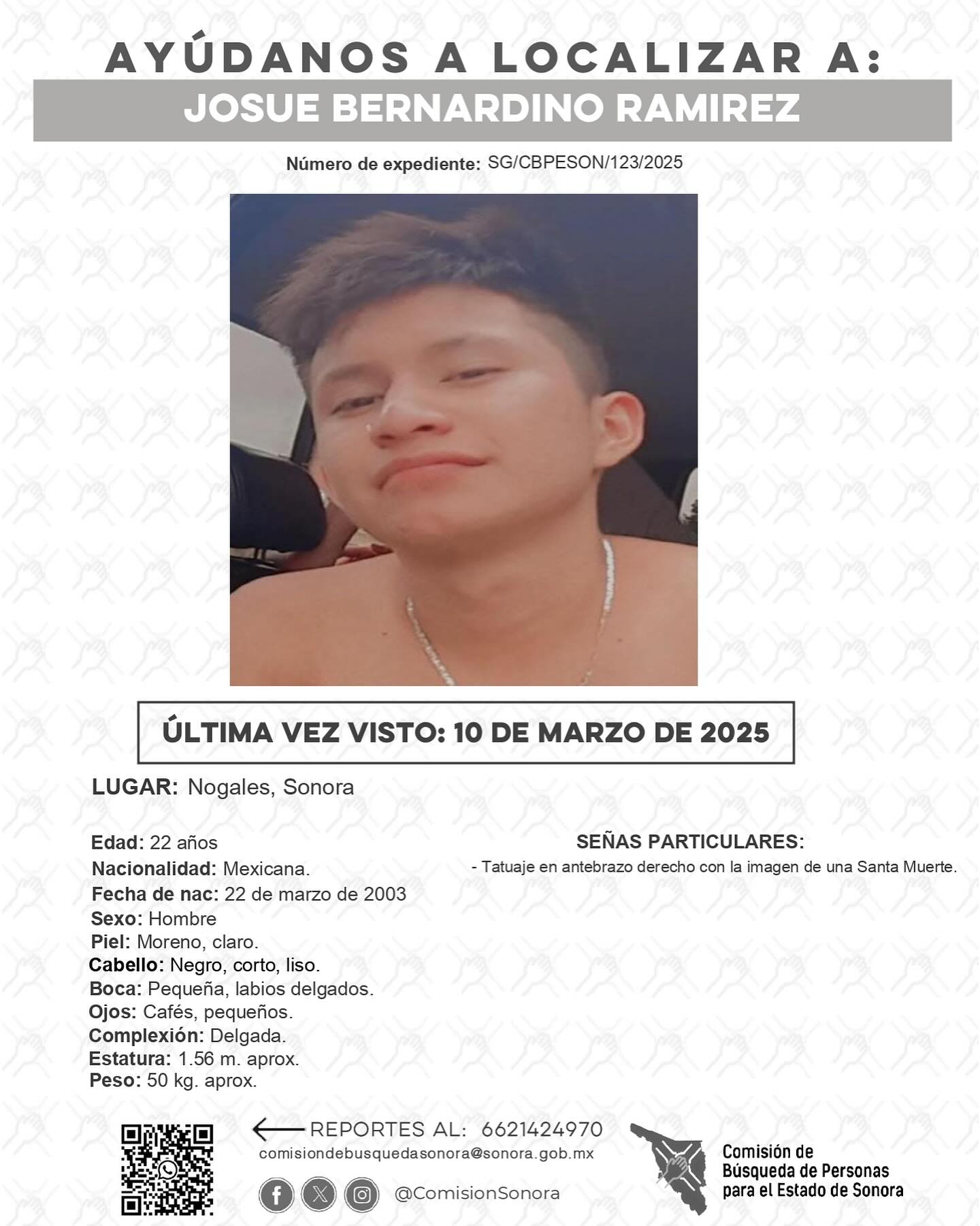 JOSUE BERNARDINO RAMIREZ - DESAPARECIDO