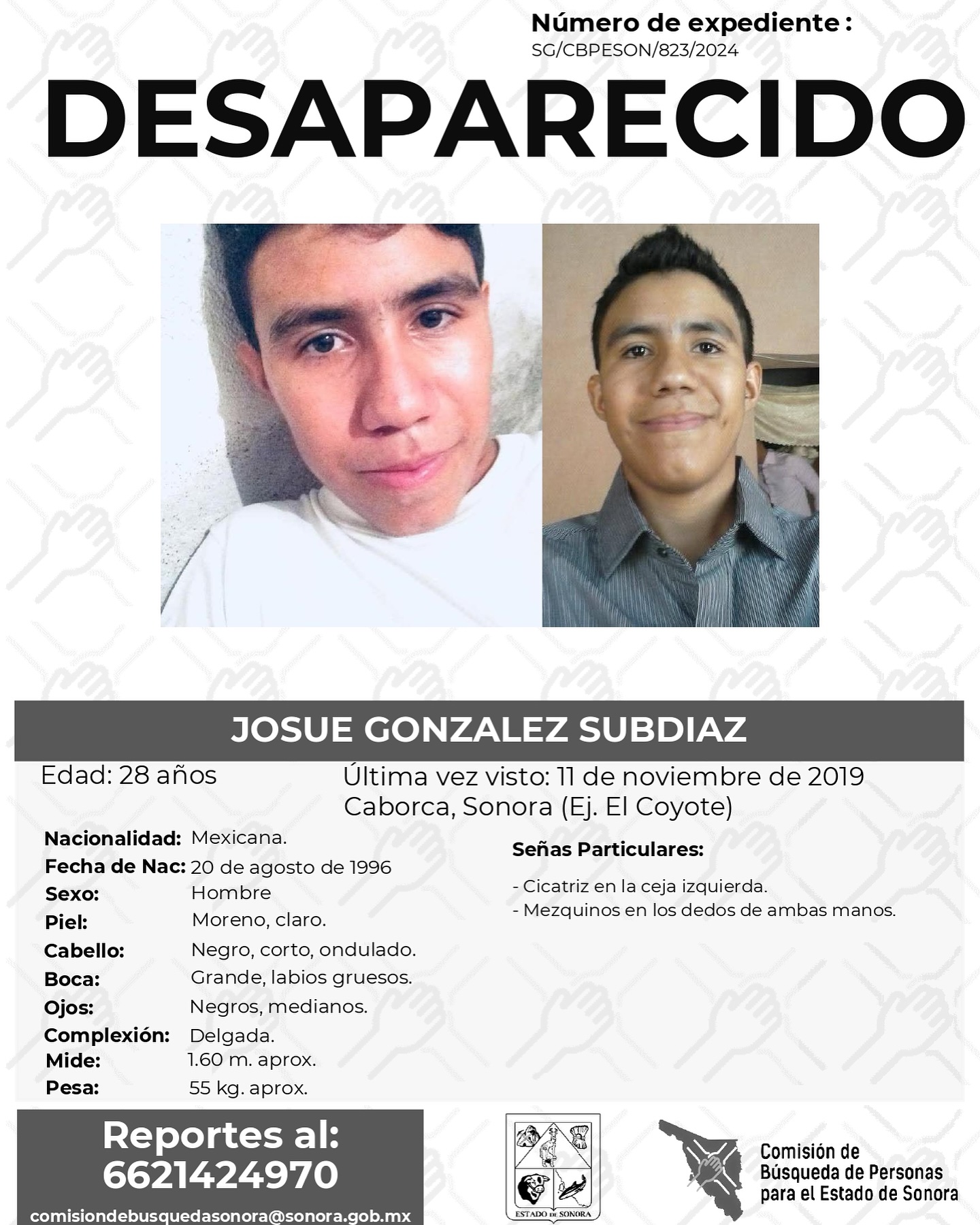 JOSUE GONZALEZ SUBDIAZ - DESAPARECIDO