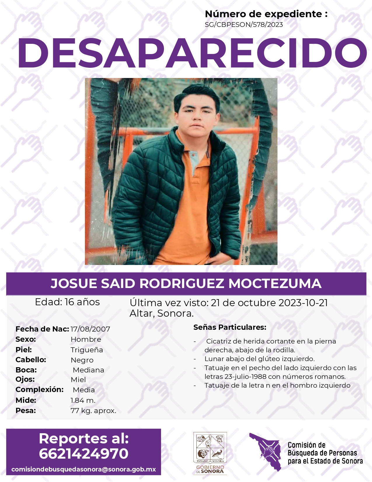JOSUE SAID RODRÍGUEZ MOCTEZUMA - DESAPARECIDO