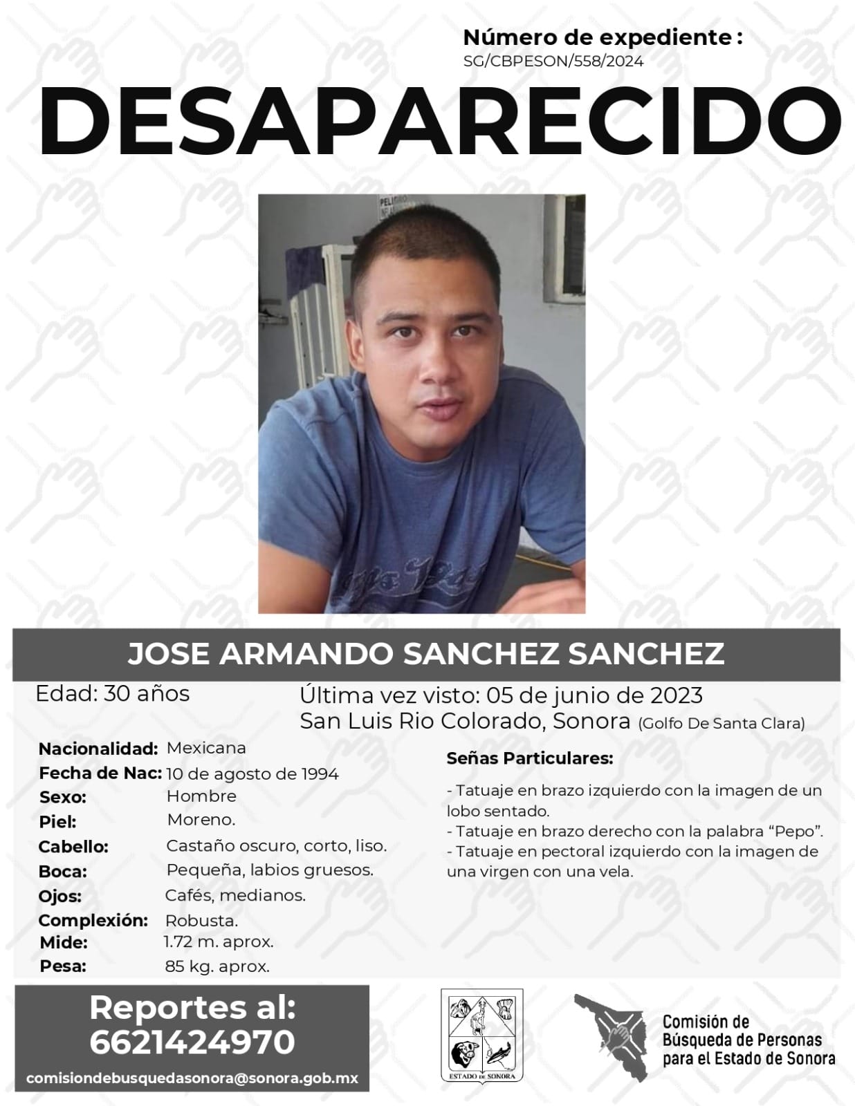 JOSÉ ARMANDO SÁNCHEZ SÁNCHEZ - DESAPARECIDO
