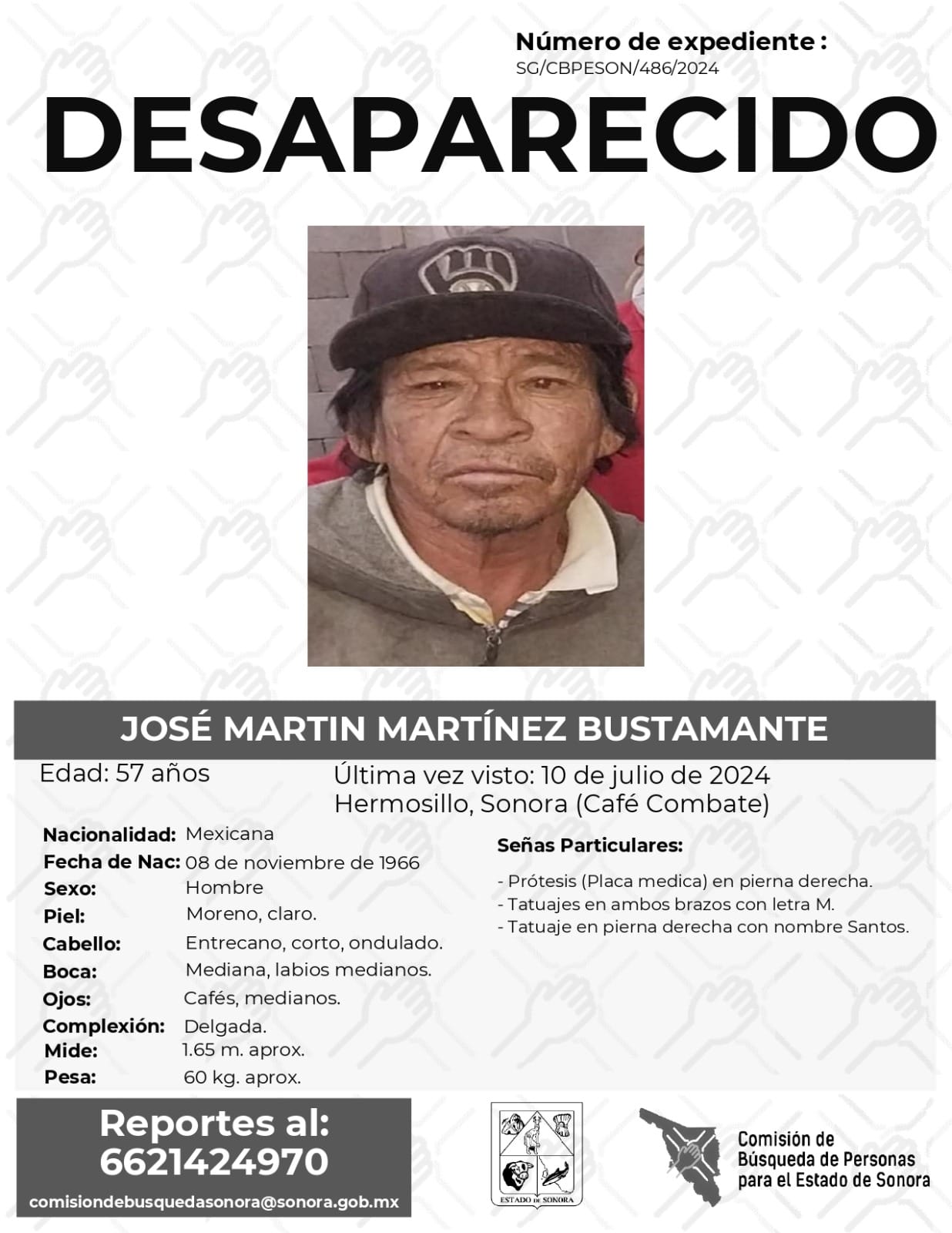 JOSÉ MARTÍN MARTÍNEZ BUSTAMANTE - DESAPARECIDO