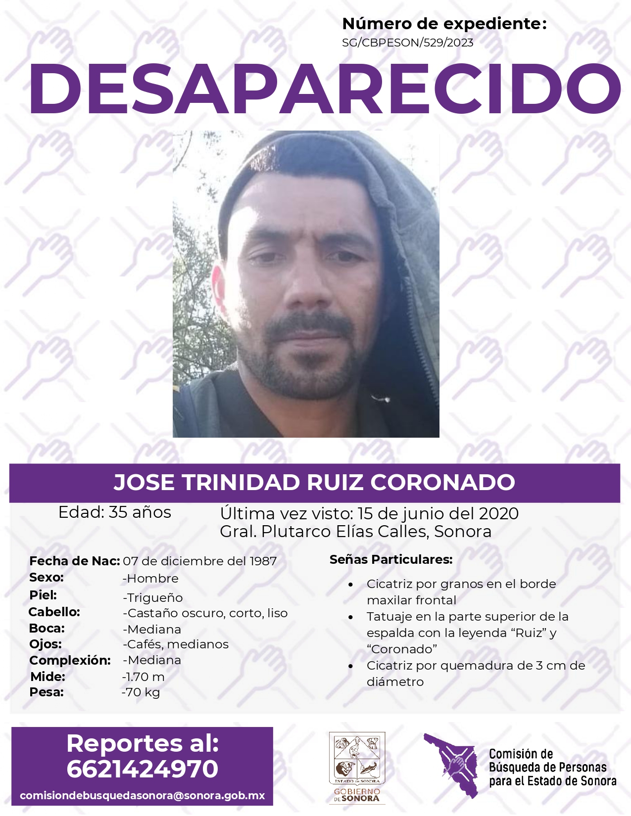JOSÉ TRINIDAD RUIZ CORONADO - DESAPARECIDO