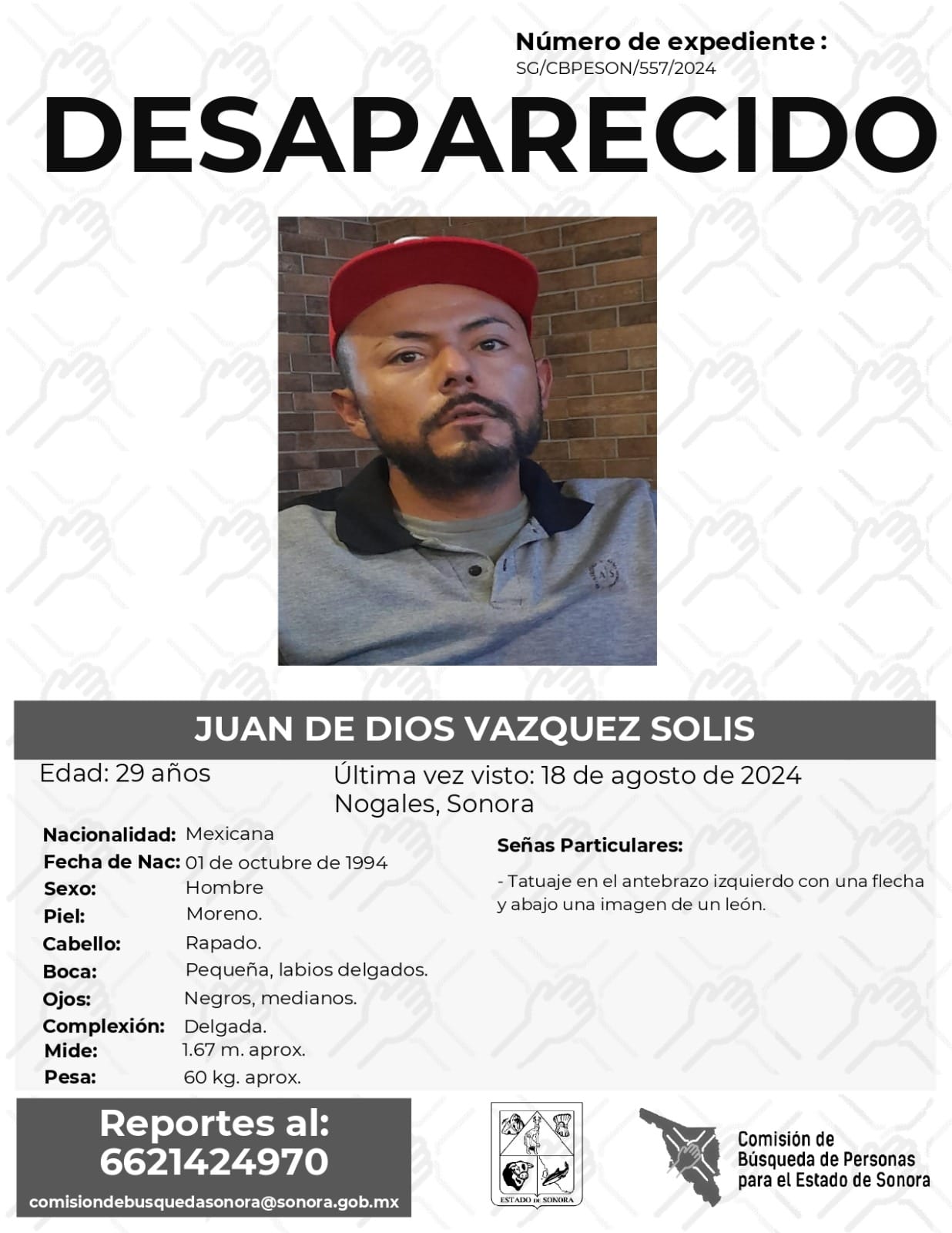 JUAN DE DIOS VAZQUEZ SOLIS - DESAPARECIDO