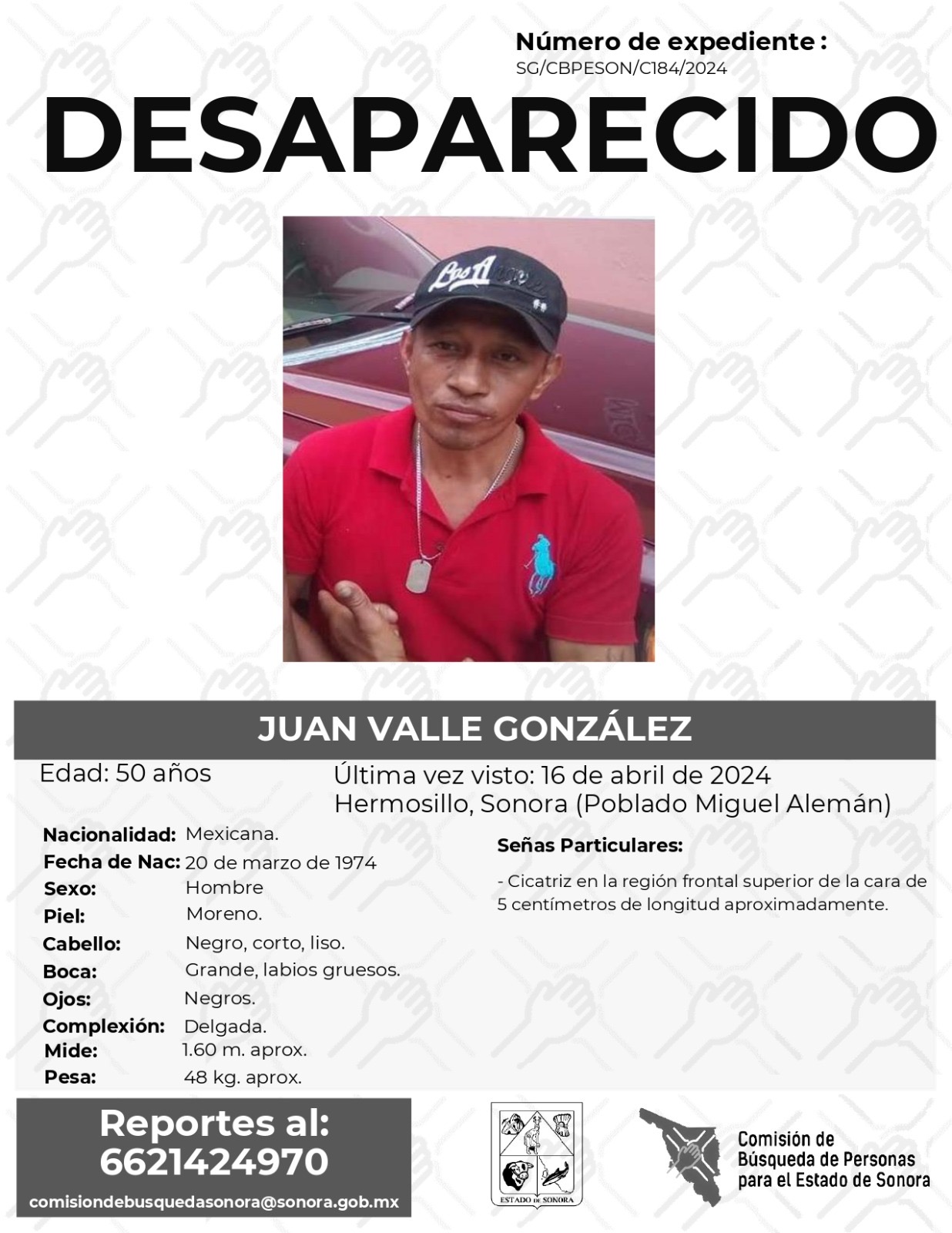 JUAN VALLE GONZÁLEZ - DESAPARECIDO