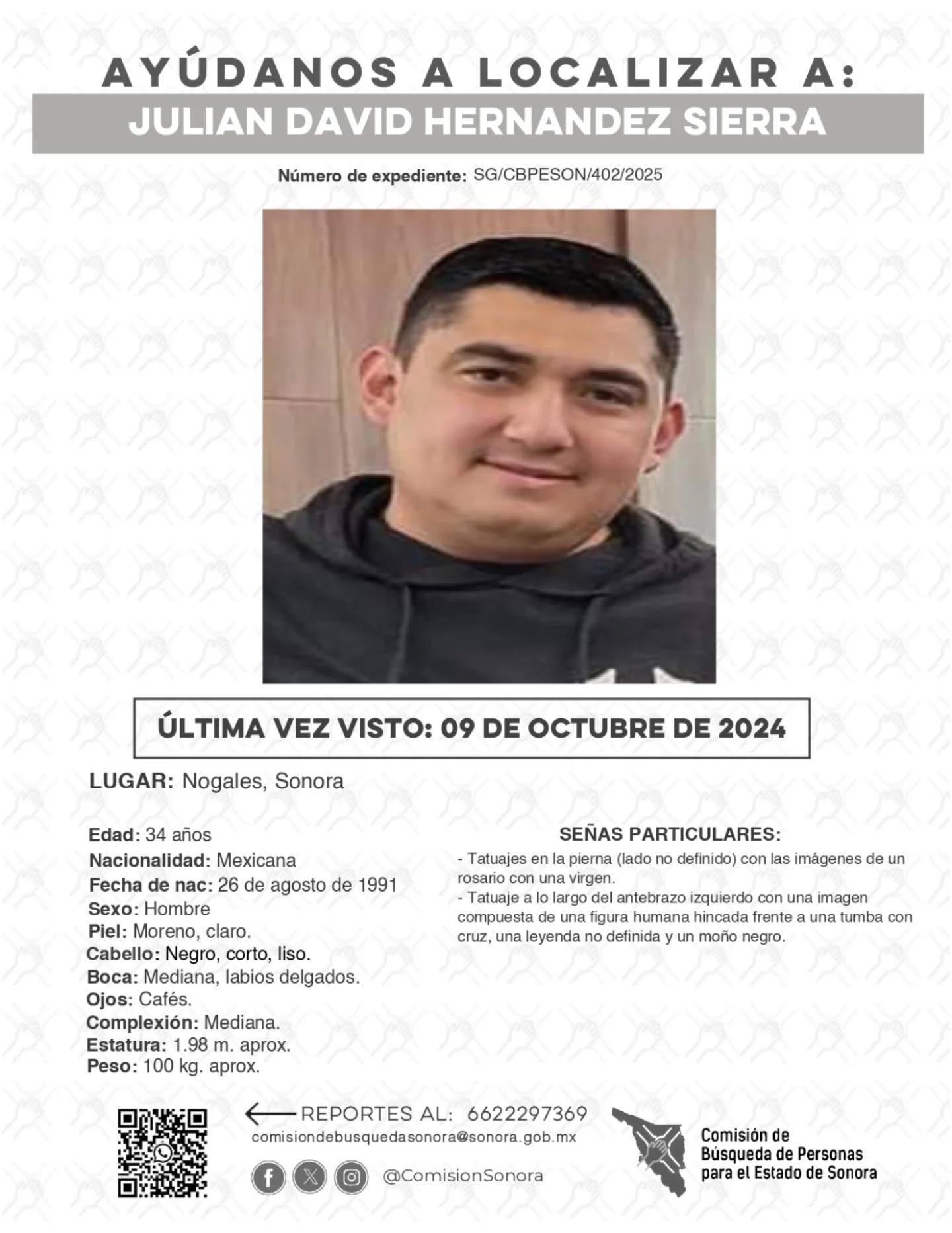 JULIAN DAVID HERNÁNDEZ SIERRA - DESAPARECIDO