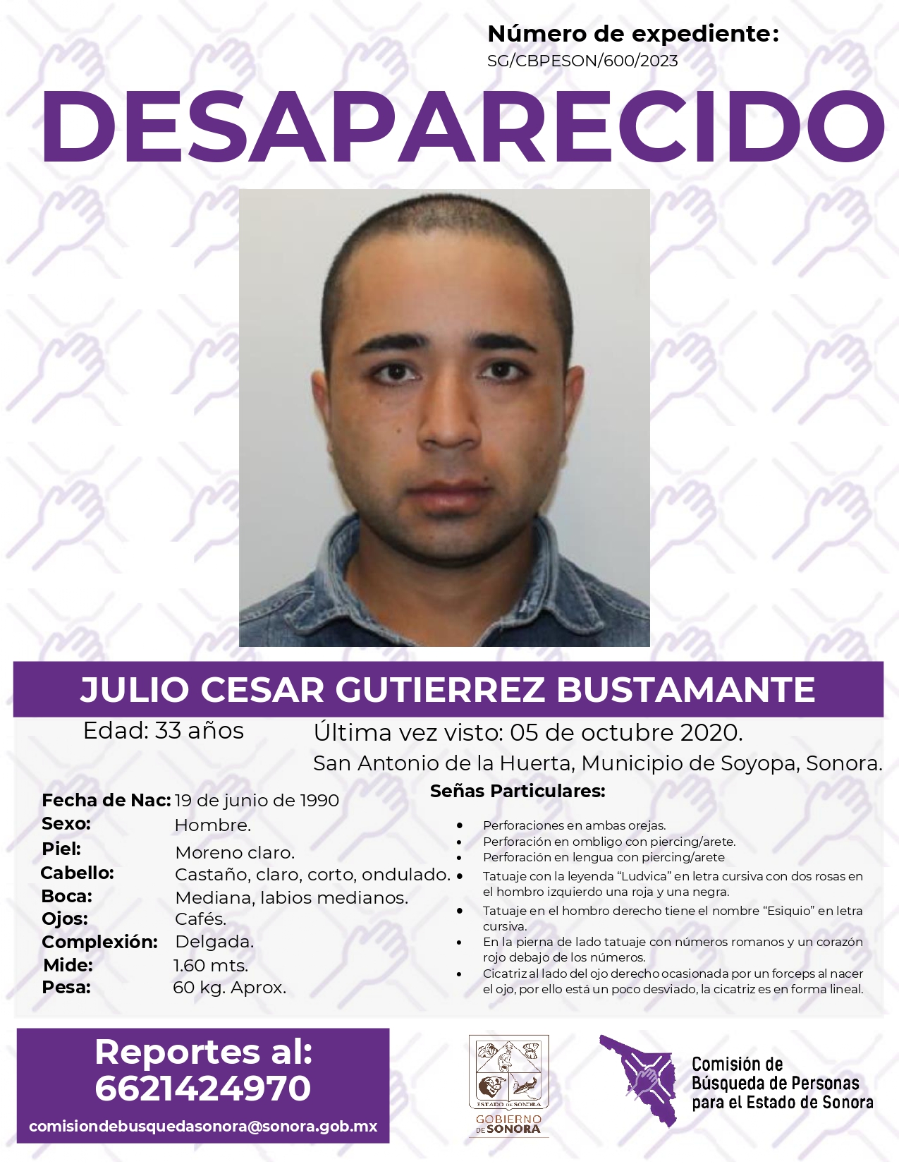 JULIO CESAR GUTIERREZ BUSTAMANTE - DESAPARECIDO