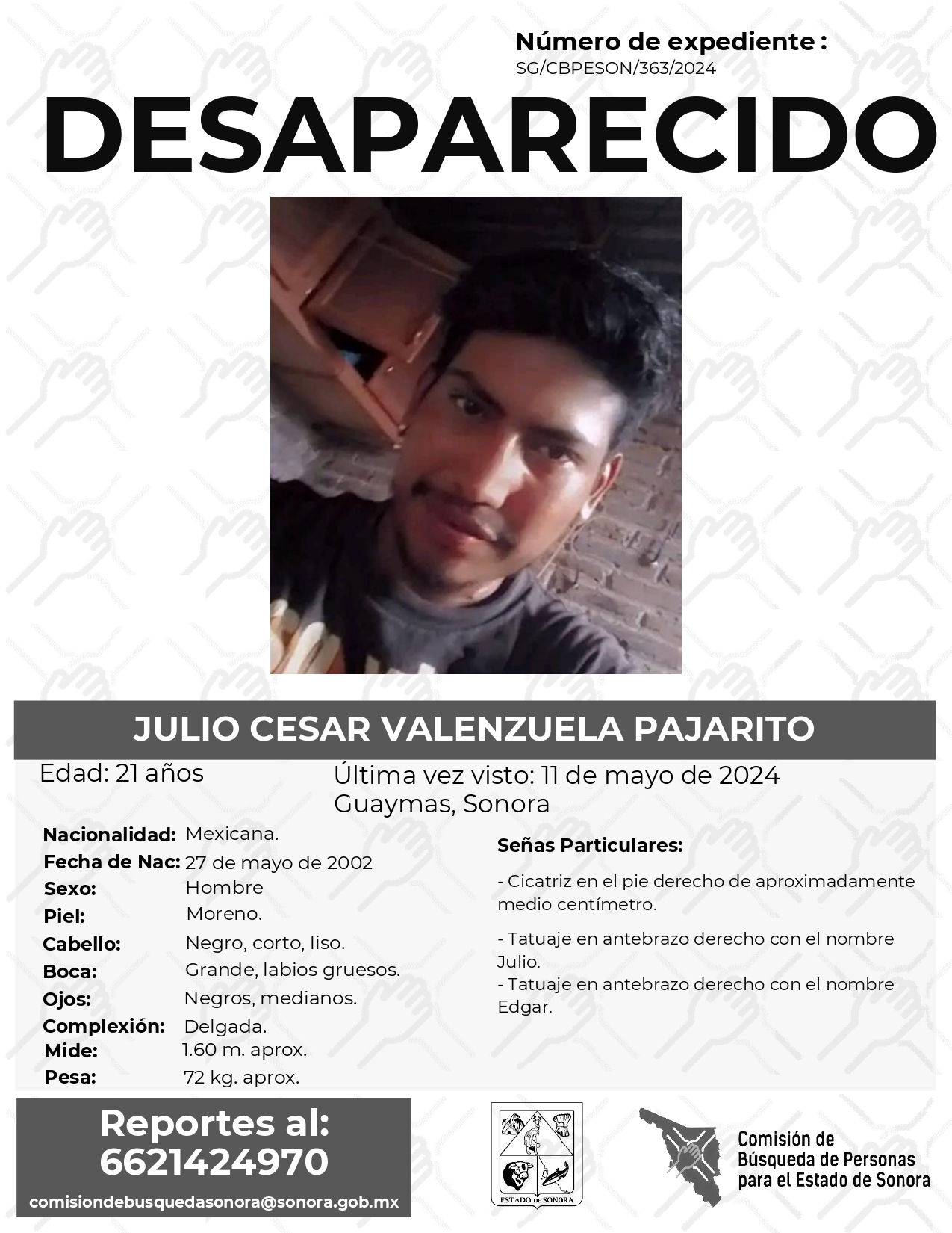 JULIO CESAR VALENZUELA PAJARITO - DESAPARECIDO