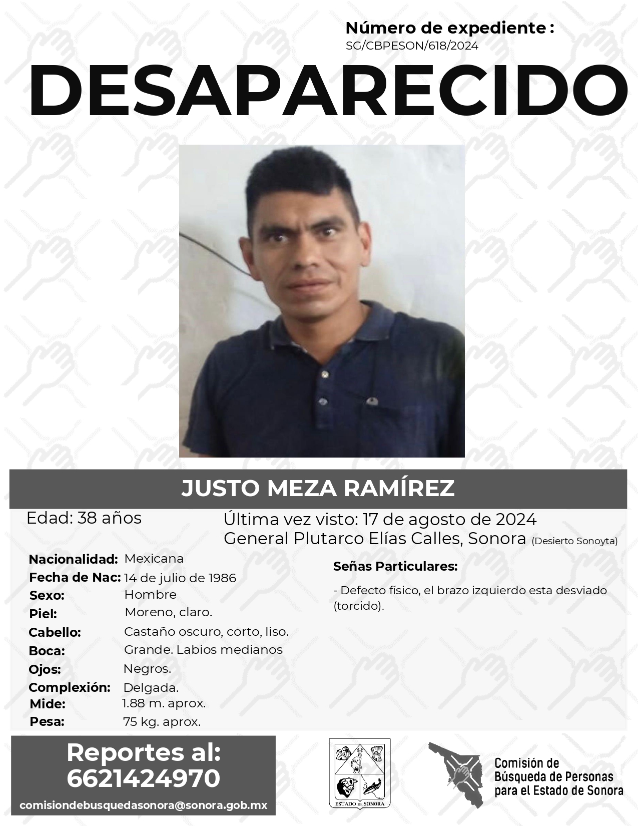 JUSTO MEZA RAMÍREZ - DESAPARECIDO