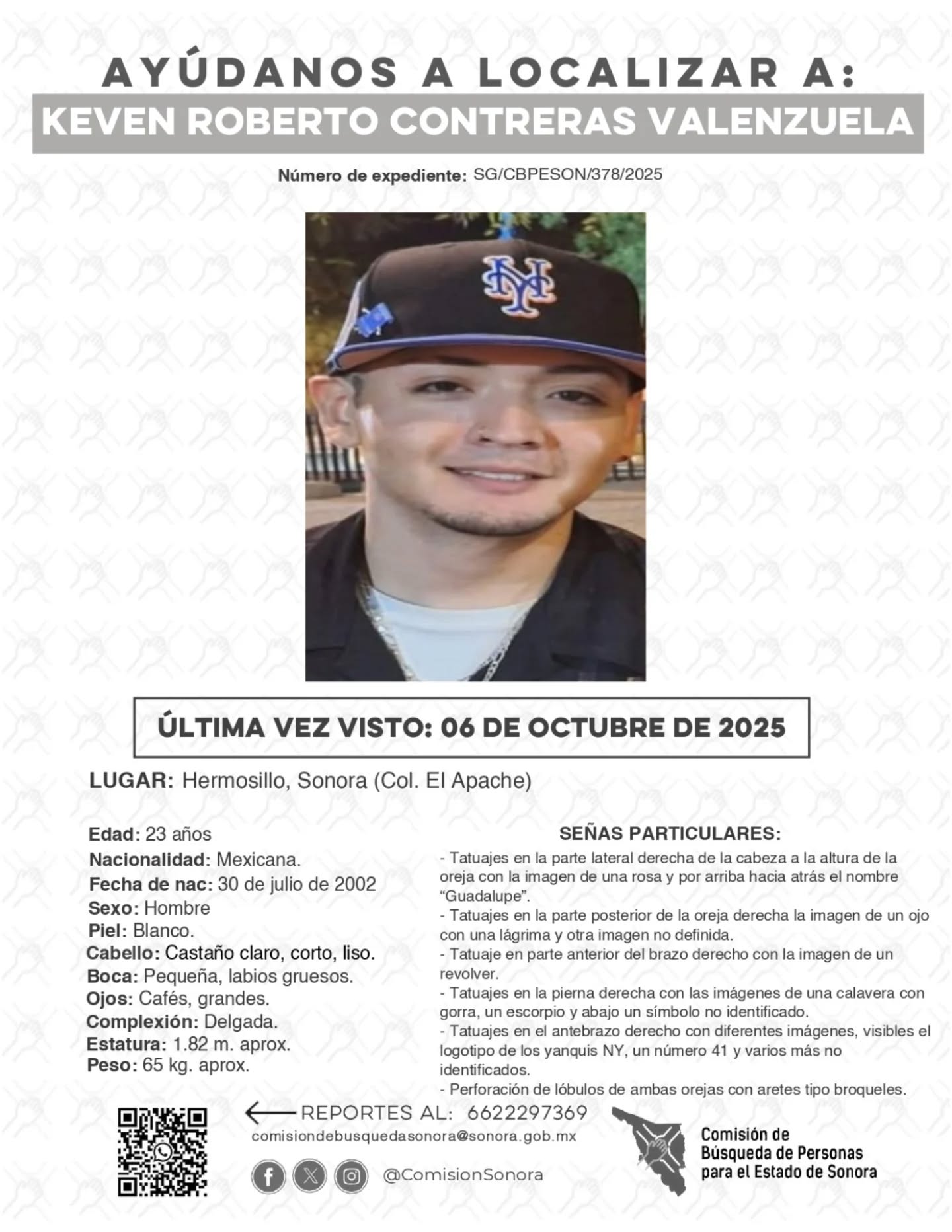 KEVEN ROBERTO CONTRERAS VALENZUELA - DESAPARECIDO