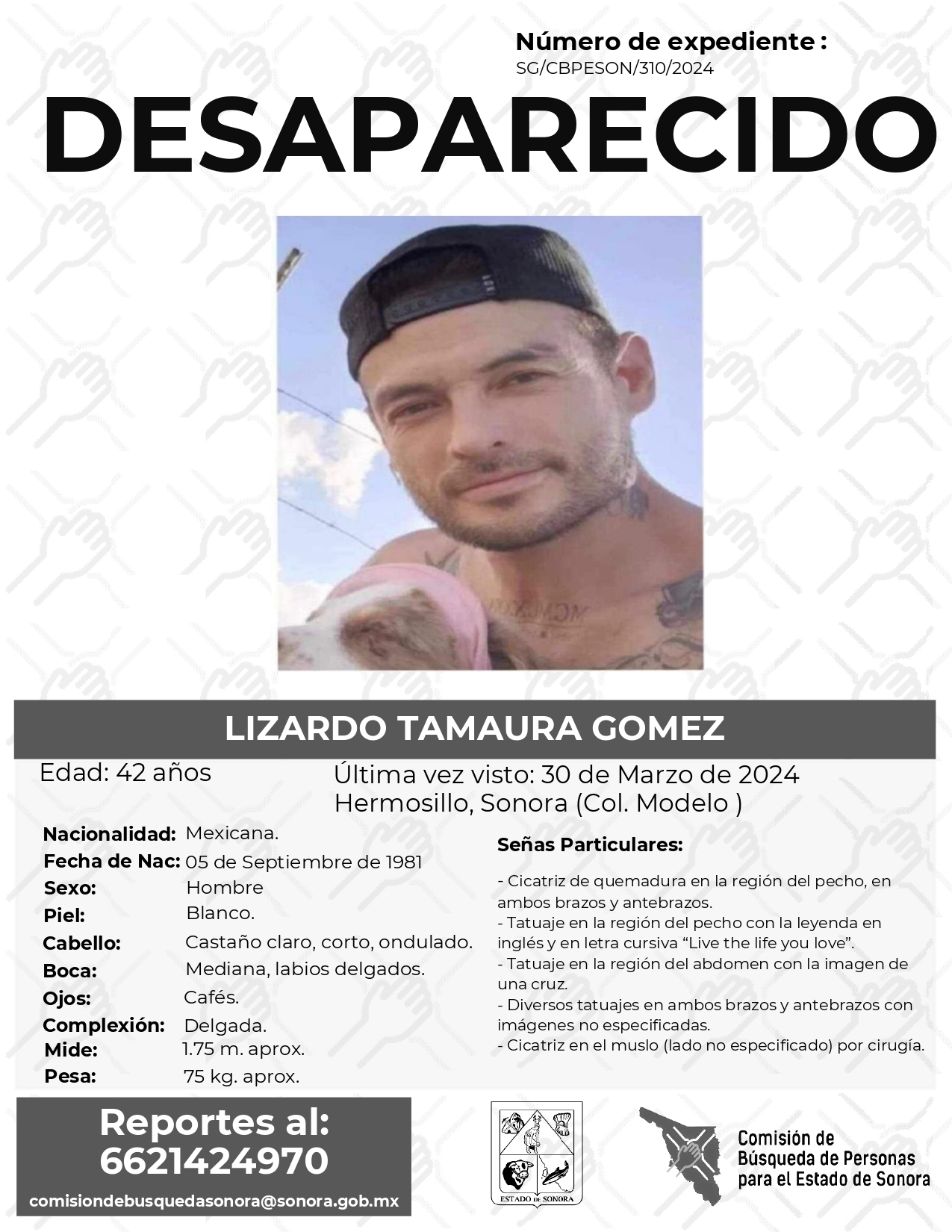 LIZARDO TAMAURA GOMEZ - DESAPARECIDO