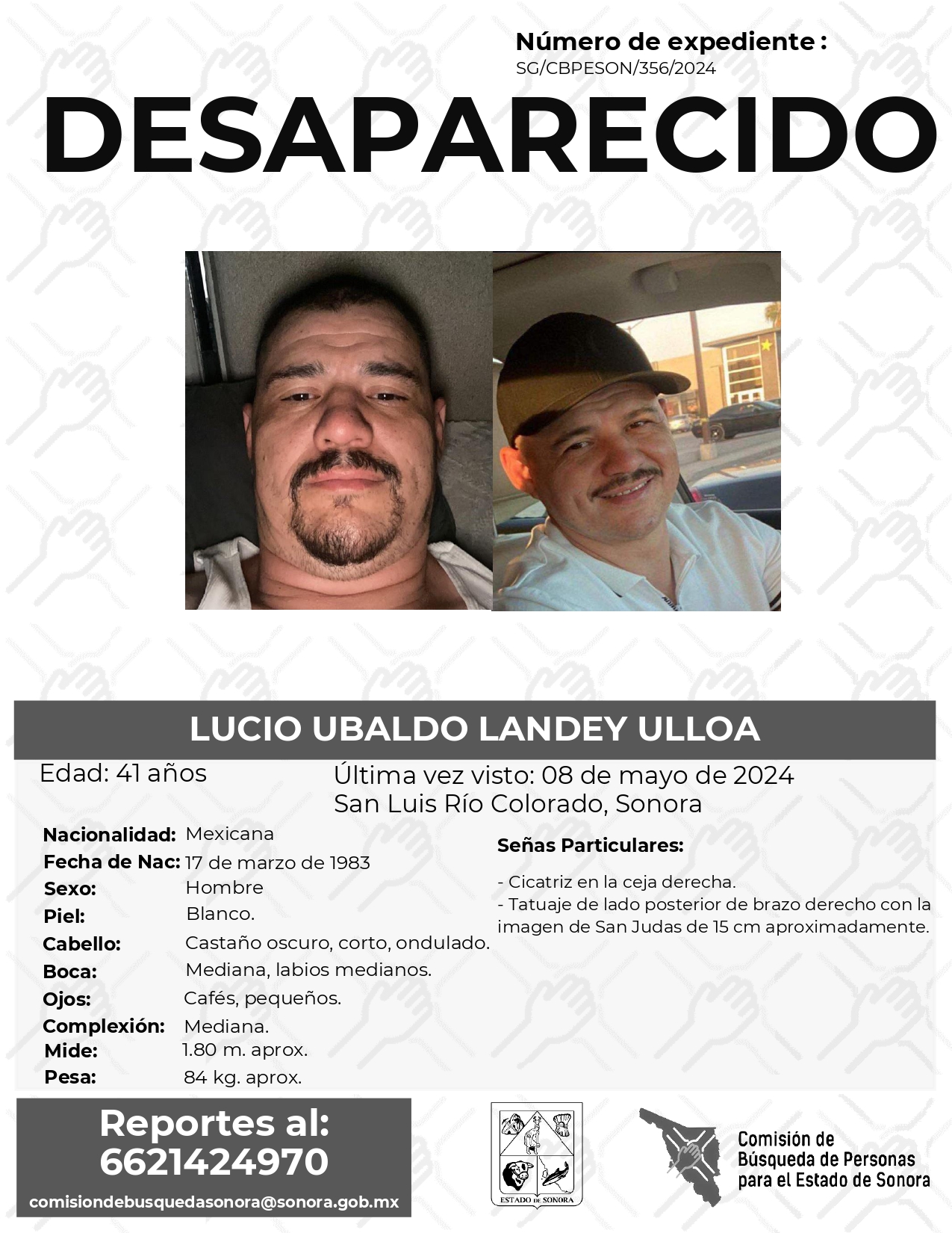 LUCIO UBALDO LANDEY ULLOA - DESAPARECIDO