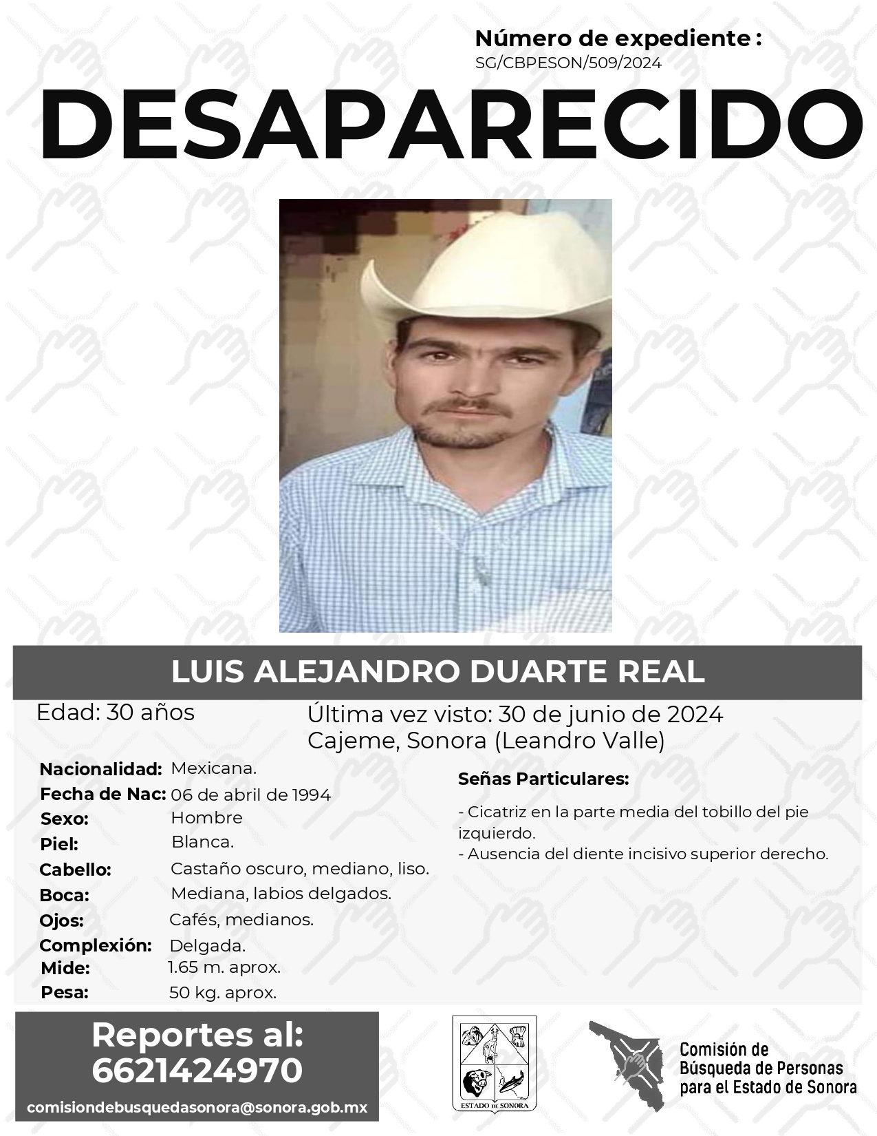 LUIS ALEJANDRO DUARTE REAL - DESAPARECIDO