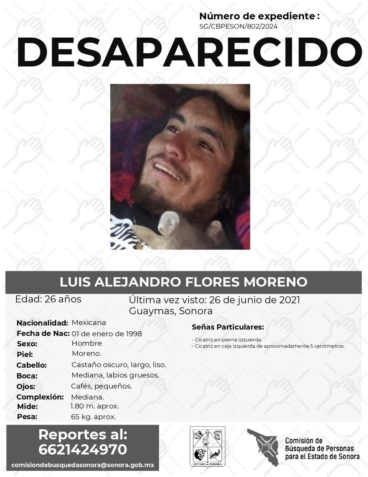 LUIS ALEJANDRO FLORES MORENO - DESAPARECIDO