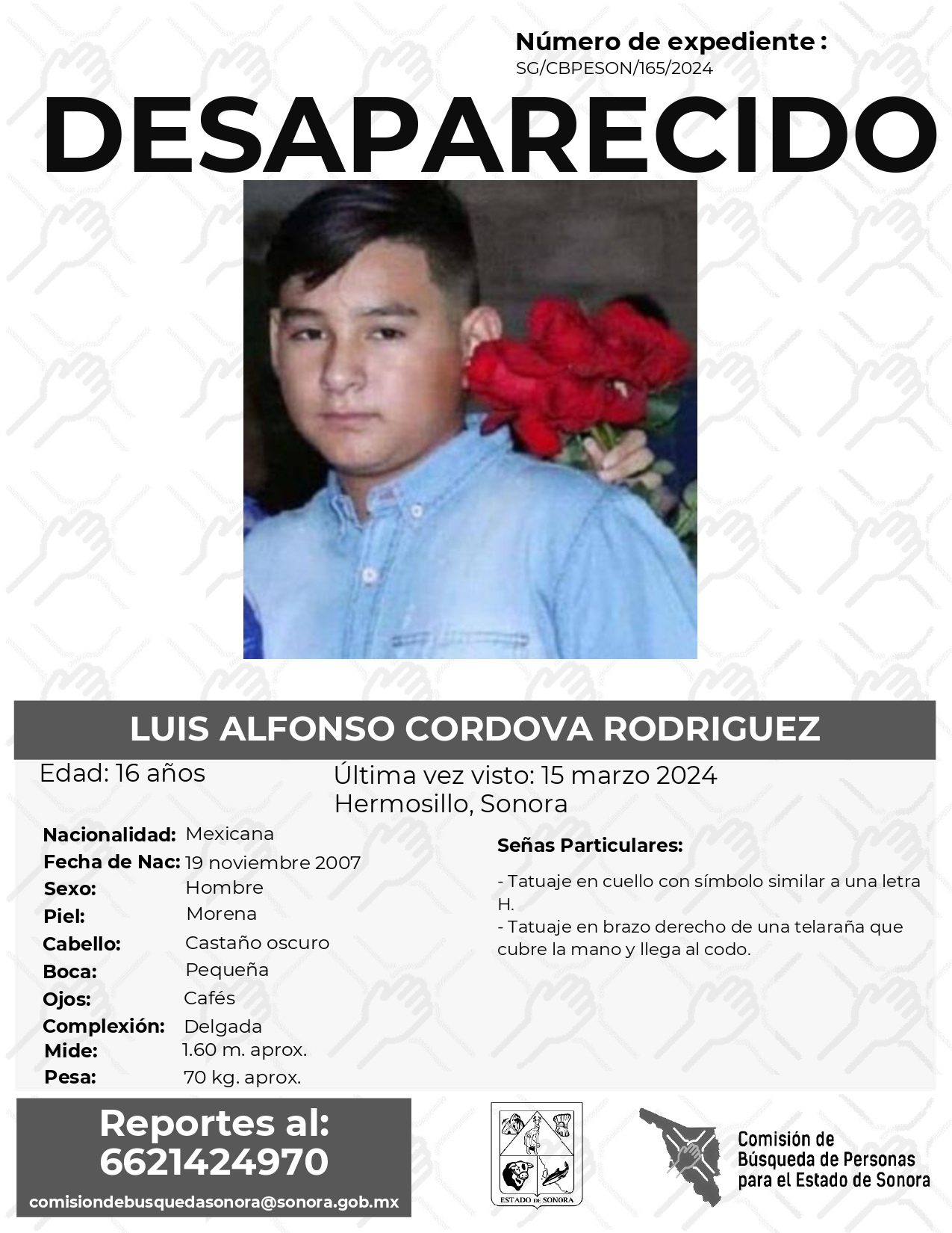 LUIS ALFONSO CORDOVA RODRIGUEZ - DESAPARECIDO