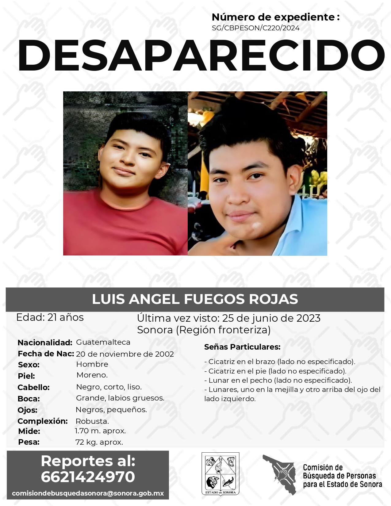 LUIS ANGEL FUEGOS ROJAS - DESAPARECIDO