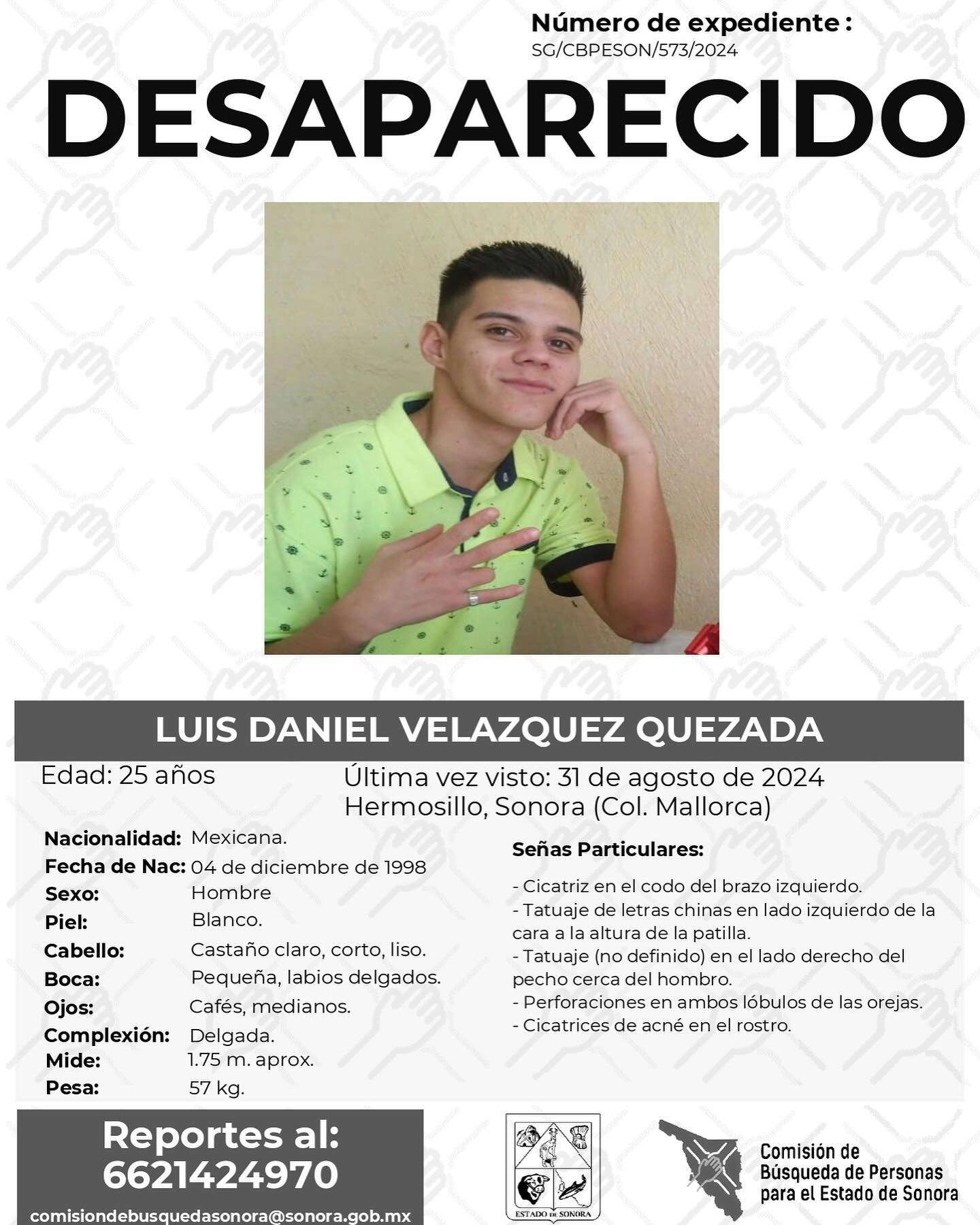 LUIS DANIEL VELAZQUEZ QUEZADA - DESAPARECIDO