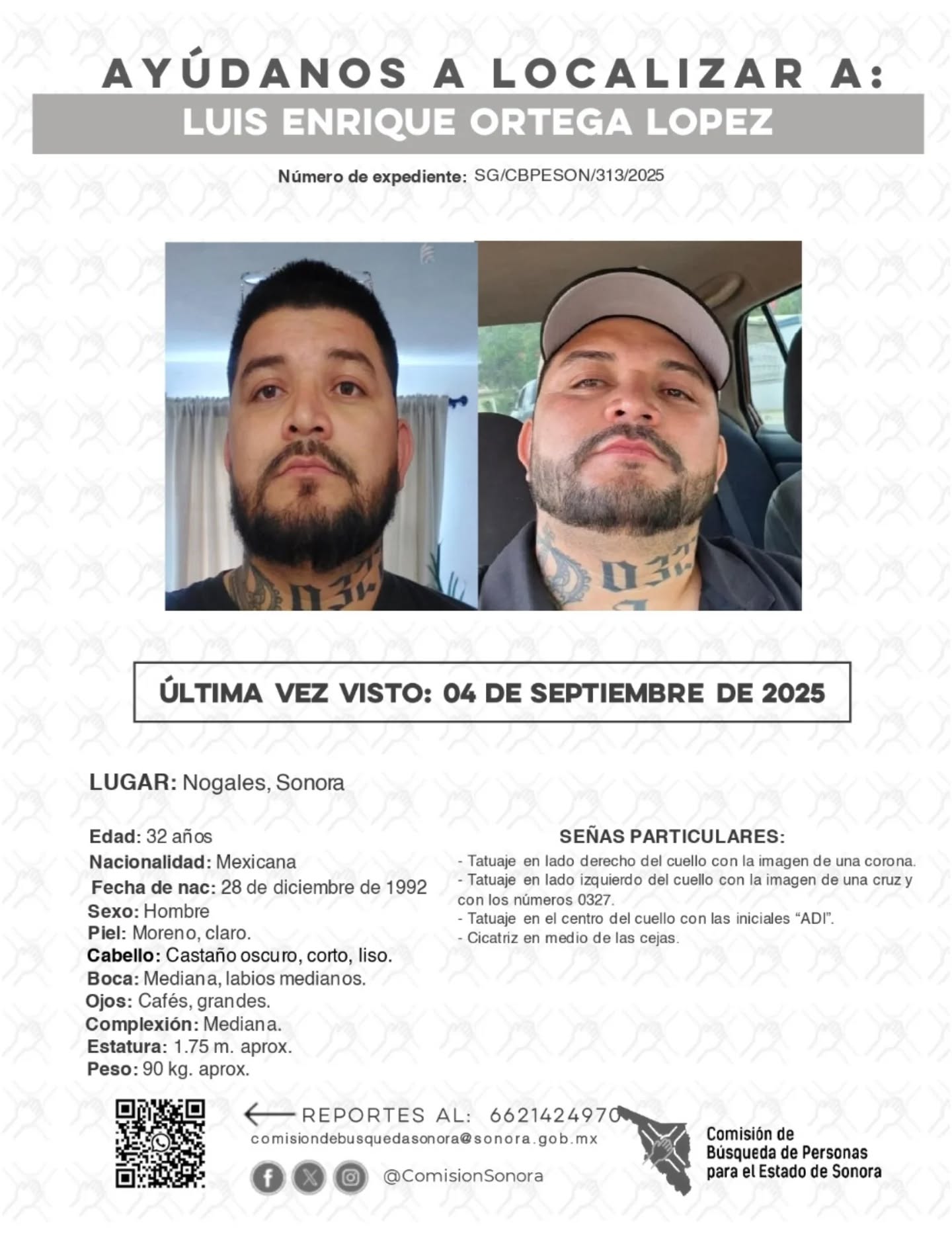 LUIS ENRIQUE ORTEGA LOPEZ - DESAPARECIDO