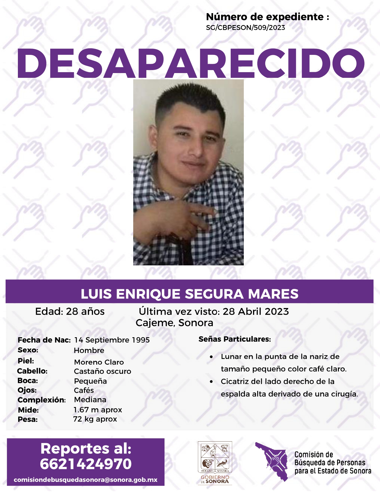 LUIS ENRIQUE SEGURA MARES - DESAPARECIDO