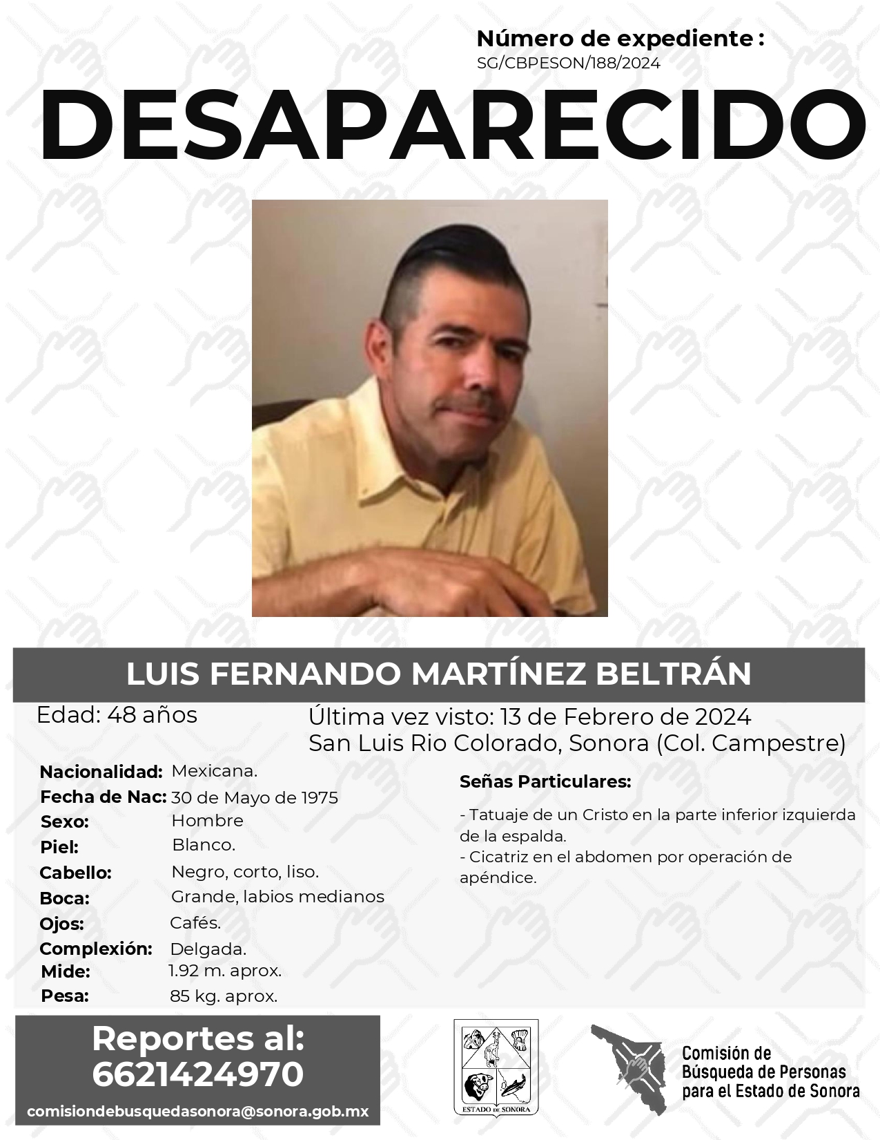 LUIS FERNANDO MARTÍNEZ BELTRÁN - DESAPARECIDO